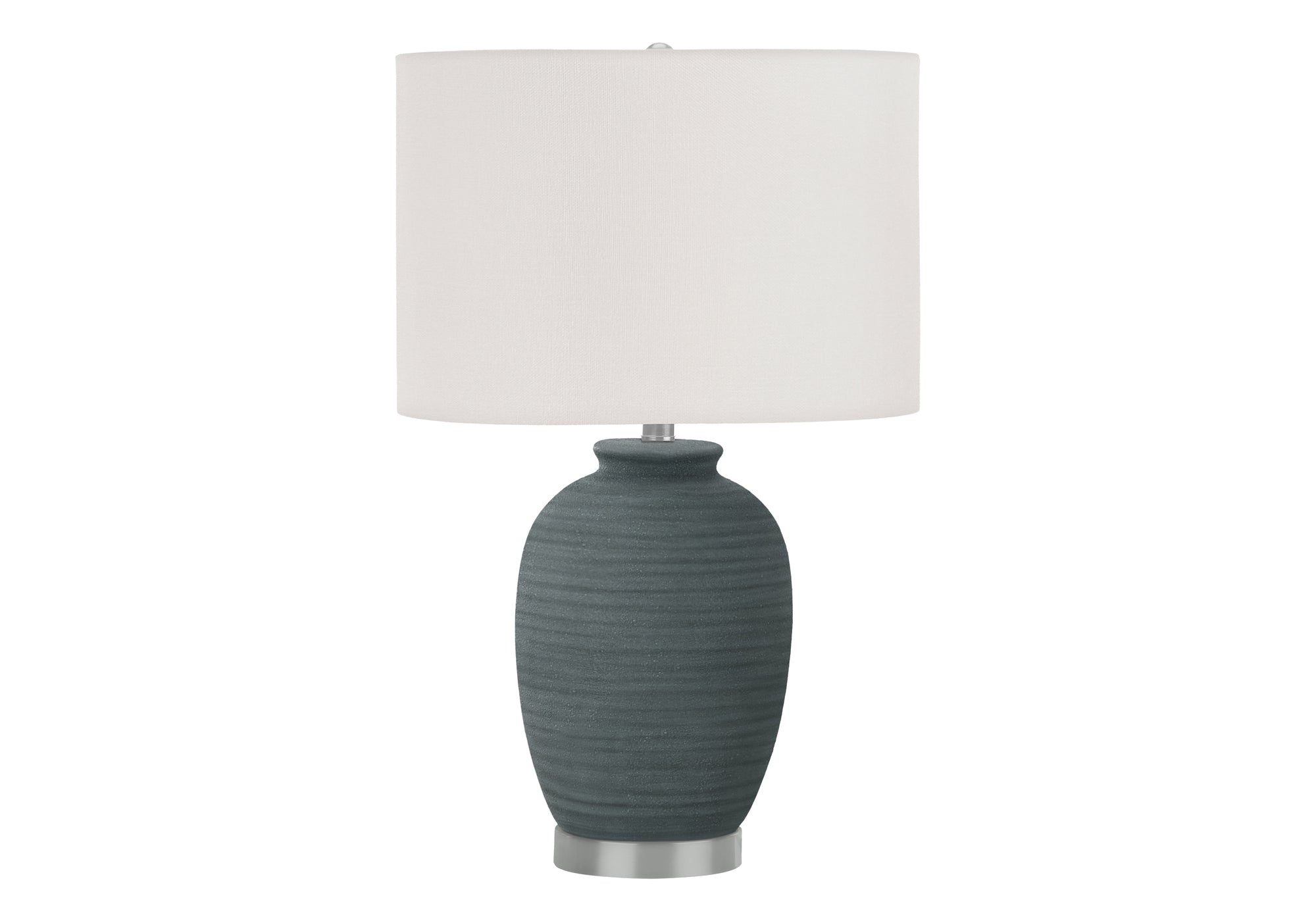 LIGHTING - 24"H TABLE LAMP BLUE CERAMIC / IVORY SHADE # I 9622