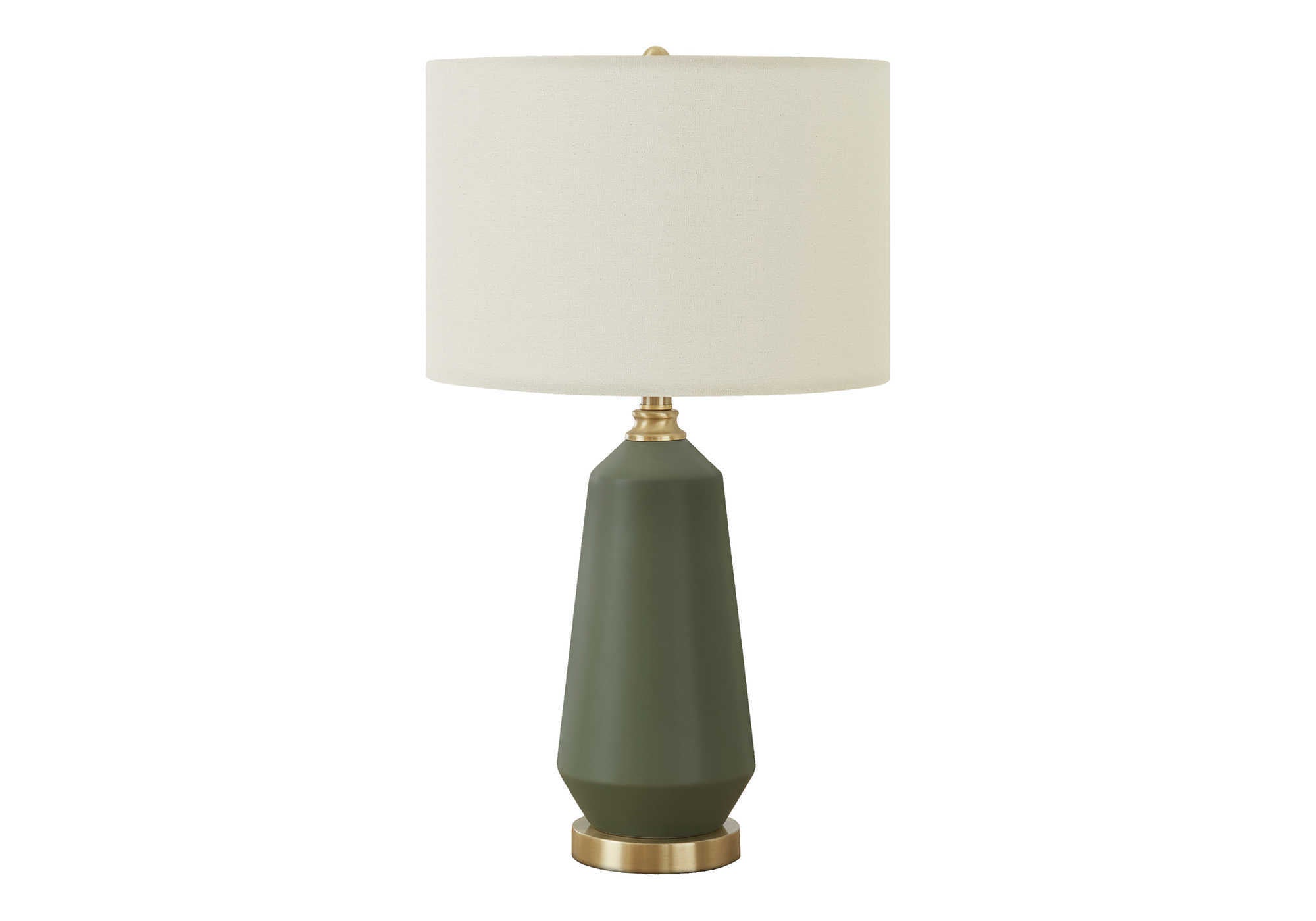 LIGHTING - 26"H TABLE LAMP GREEN CERAMIC / IVORY SHADE # I 9624