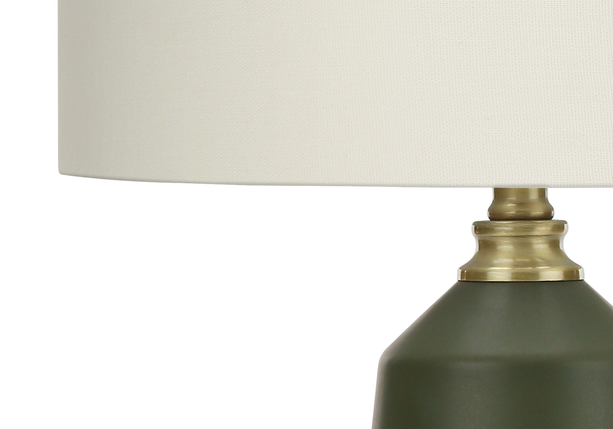 LIGHTING - 26"H TABLE LAMP GREEN CERAMIC / IVORY SHADE # I 9624