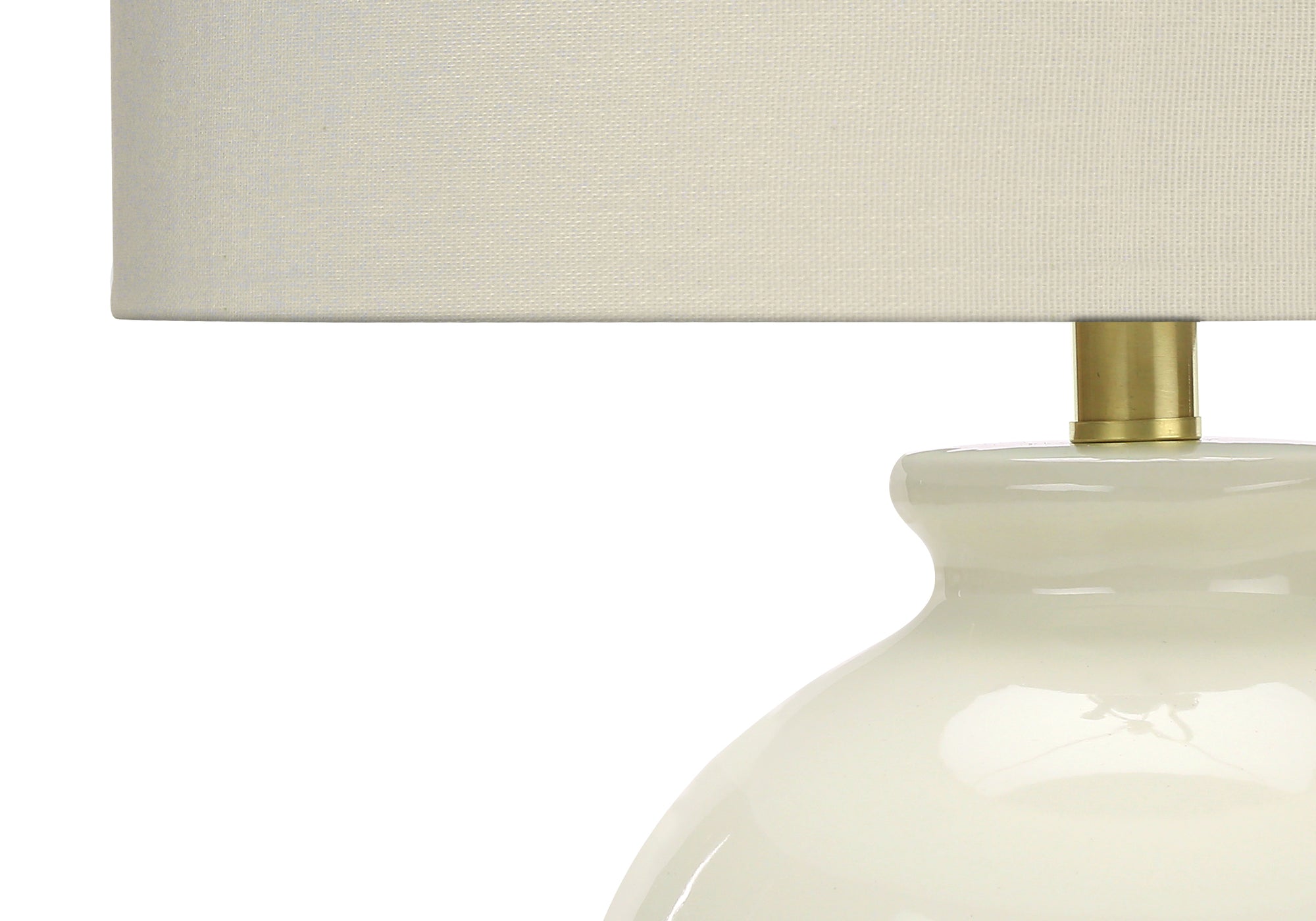 LIGHTING - 26"H TABLE LAMP CREAM CERAMIC / IVORY SHADE # I 9625