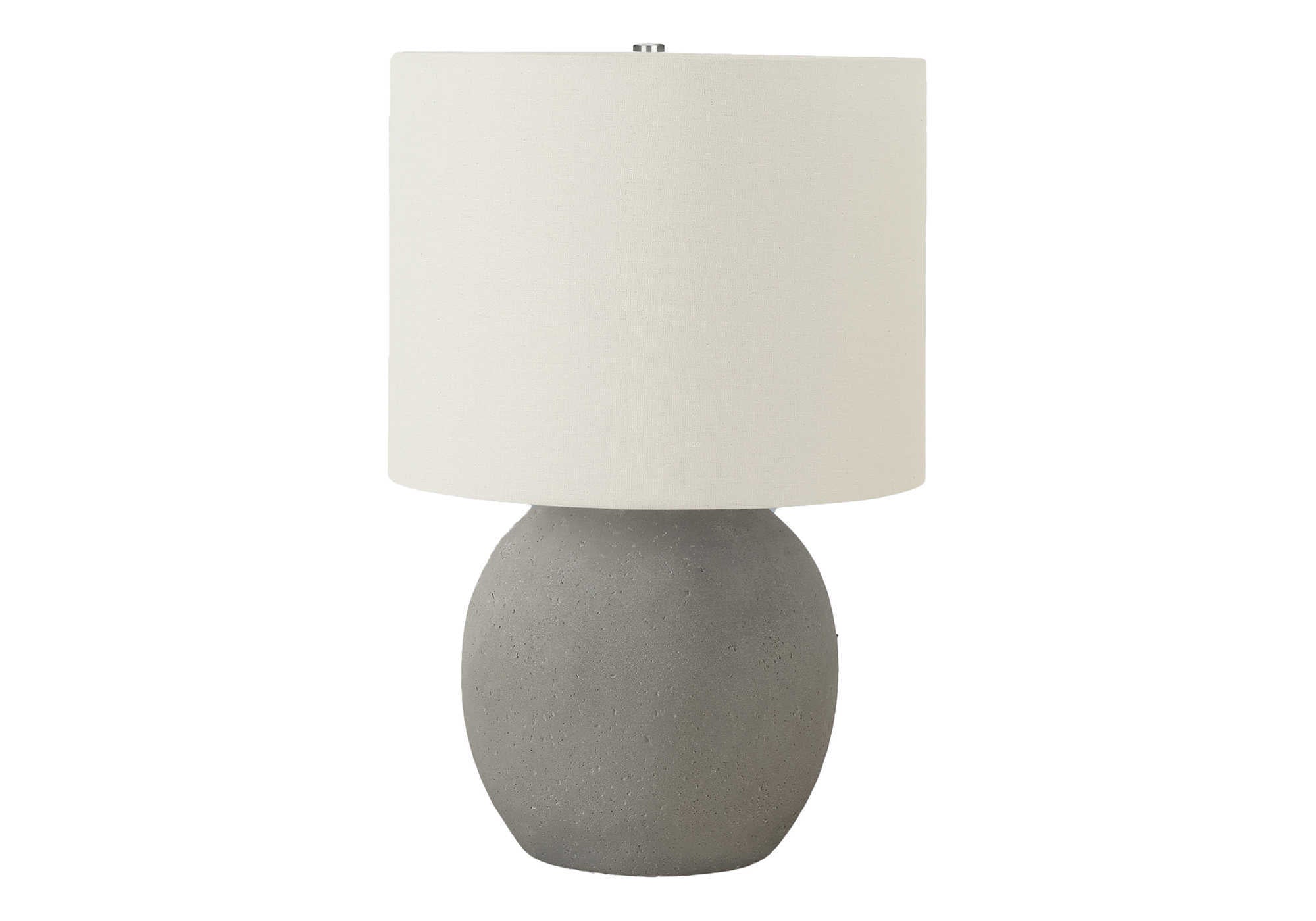 LIGHTING - 20"H TABLE LAMP GREY CONCRETE / IVORY SHADE # I 9626