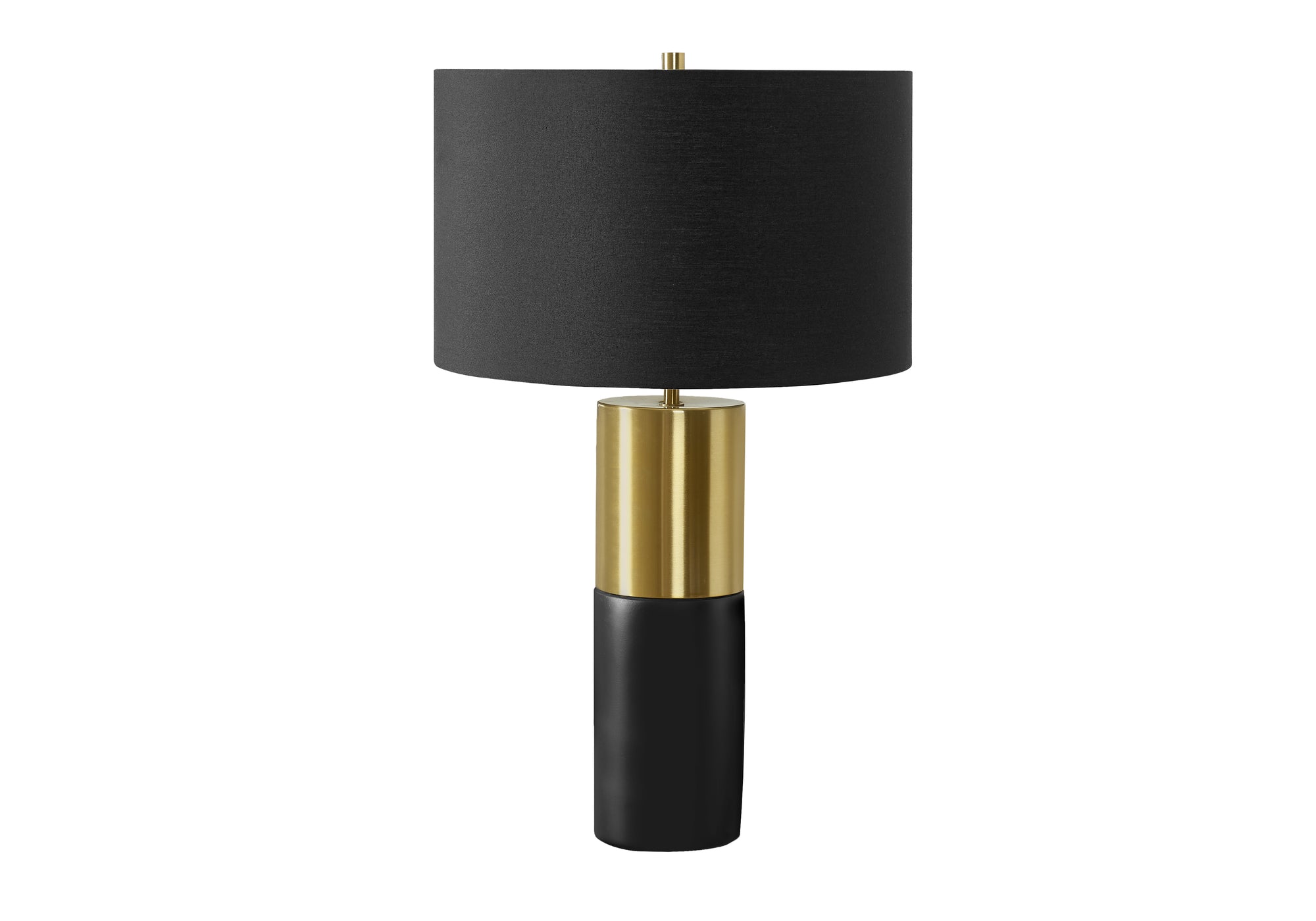 LUMINAIRE - LAMPE DE TABLE 25"H BÉTON NOIR / ABAT-JOUR NOIR # I 9629