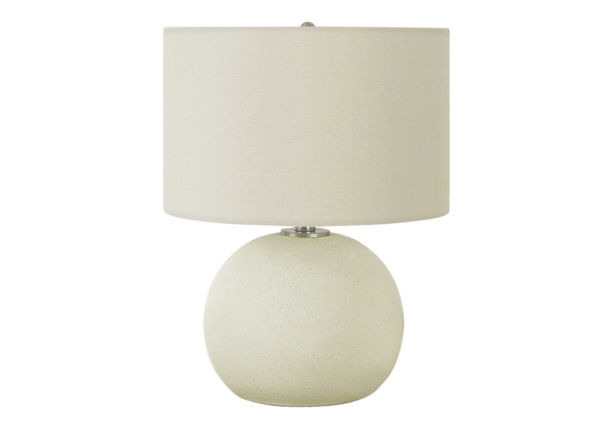 ÉCLAIRAGE - LAMPE DE TABLE 18"H CÉRAMIQUE CRÈME / ABAT-JOUR IVOIRE # I 9630