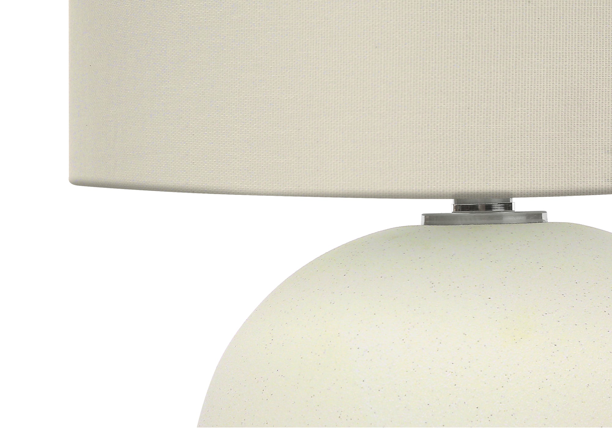 LIGHTING - 18"H TABLE LAMP CREAM CERAMIC / IVORY SHADE # I 9630