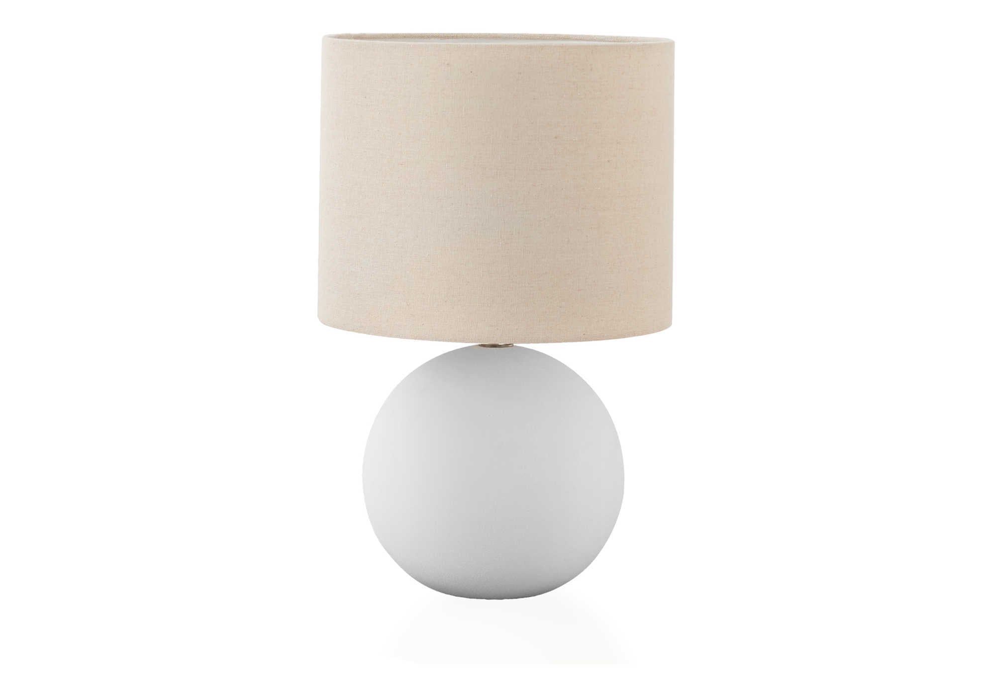 ÉCLAIRAGE - LAMPE DE TABLE 16"H CÉRAMIQUE CRÈME / ABAT-JOUR BEIGE # I 9632