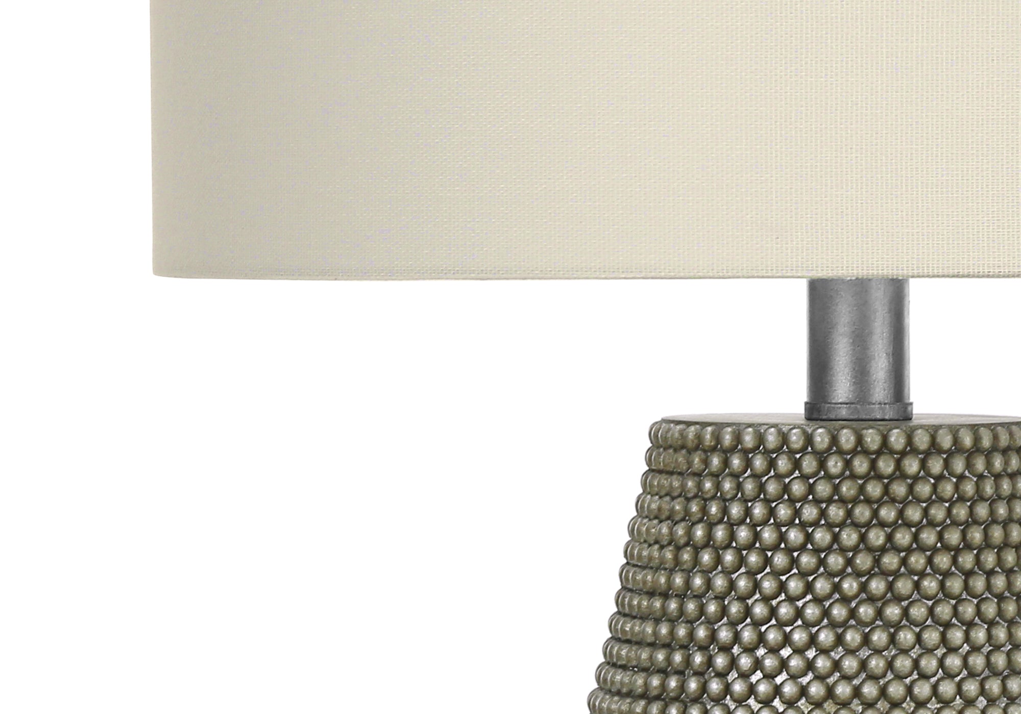 LIGHTING - 24"H TABLE LAMP GREY RESIN / IVORY SHADE # I 9654