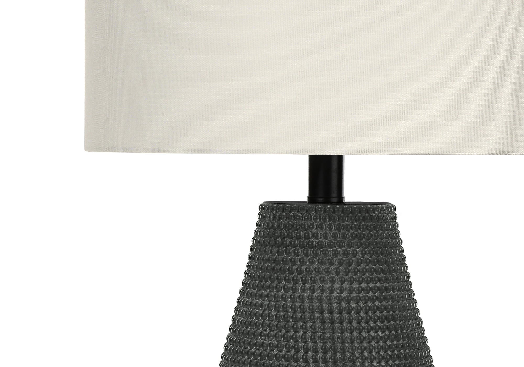 LIGHTING - 24"H TABLE LAMP BLACK RESIN / IVORY SHADE # I 9655