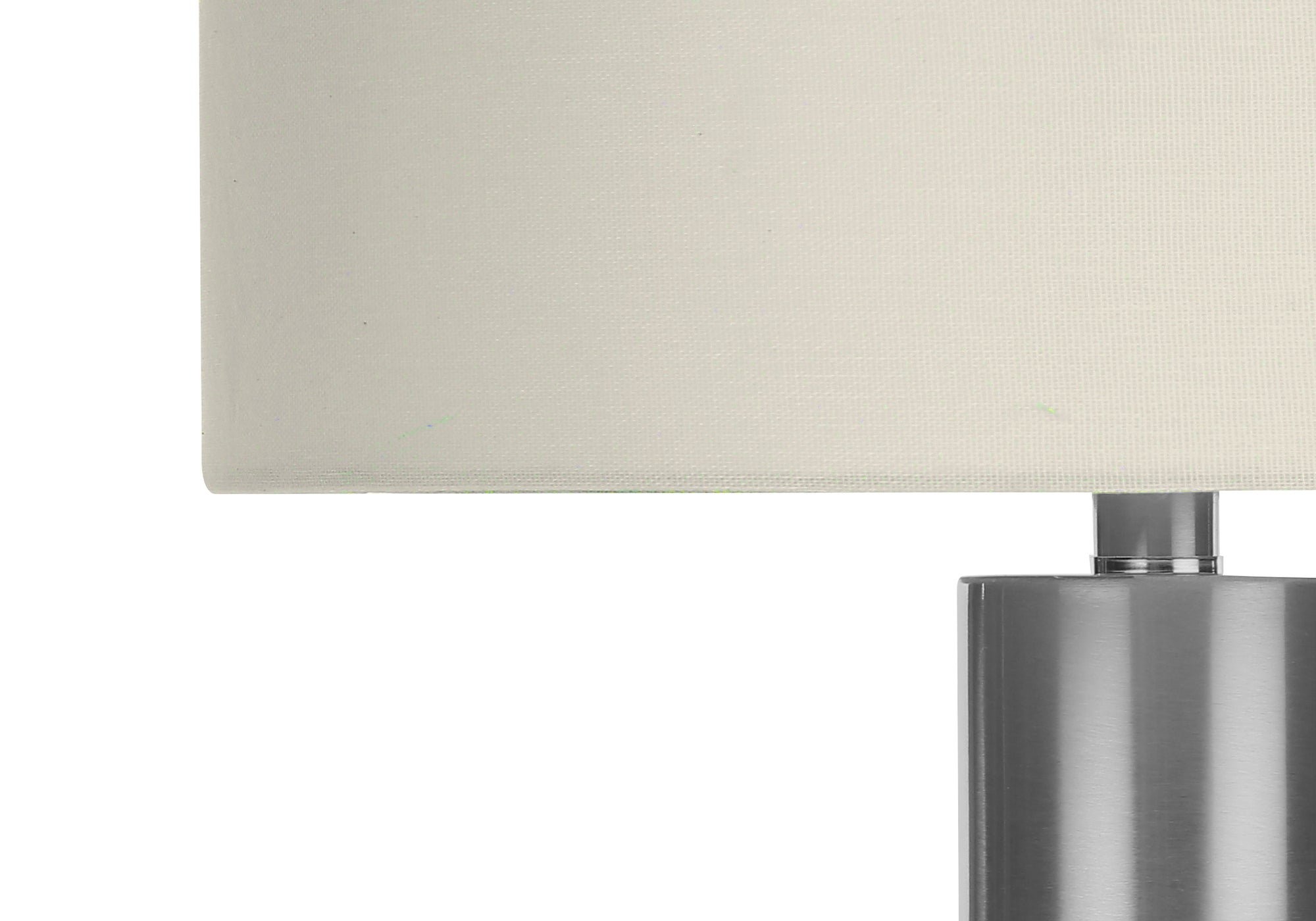 LIGHTING - 28"H TABLE LAMP NICKEL METAL / IVORY SHADE # I 9657