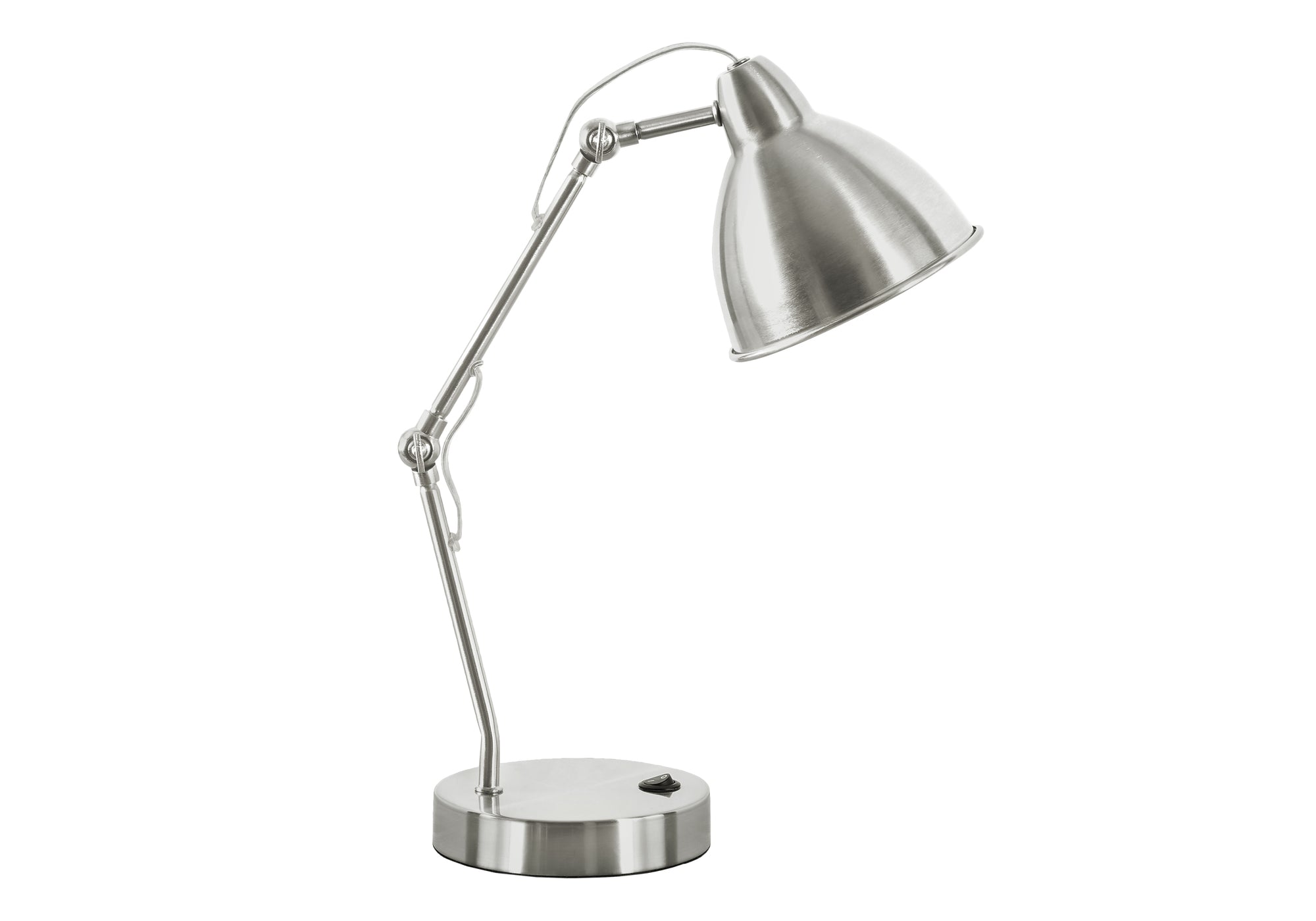 ÉCLAIRAGE - LAMPE DE TABLE 17"H MÉTAL NICKEL/ABAT-JOUR NICKEL/USB # I 9659