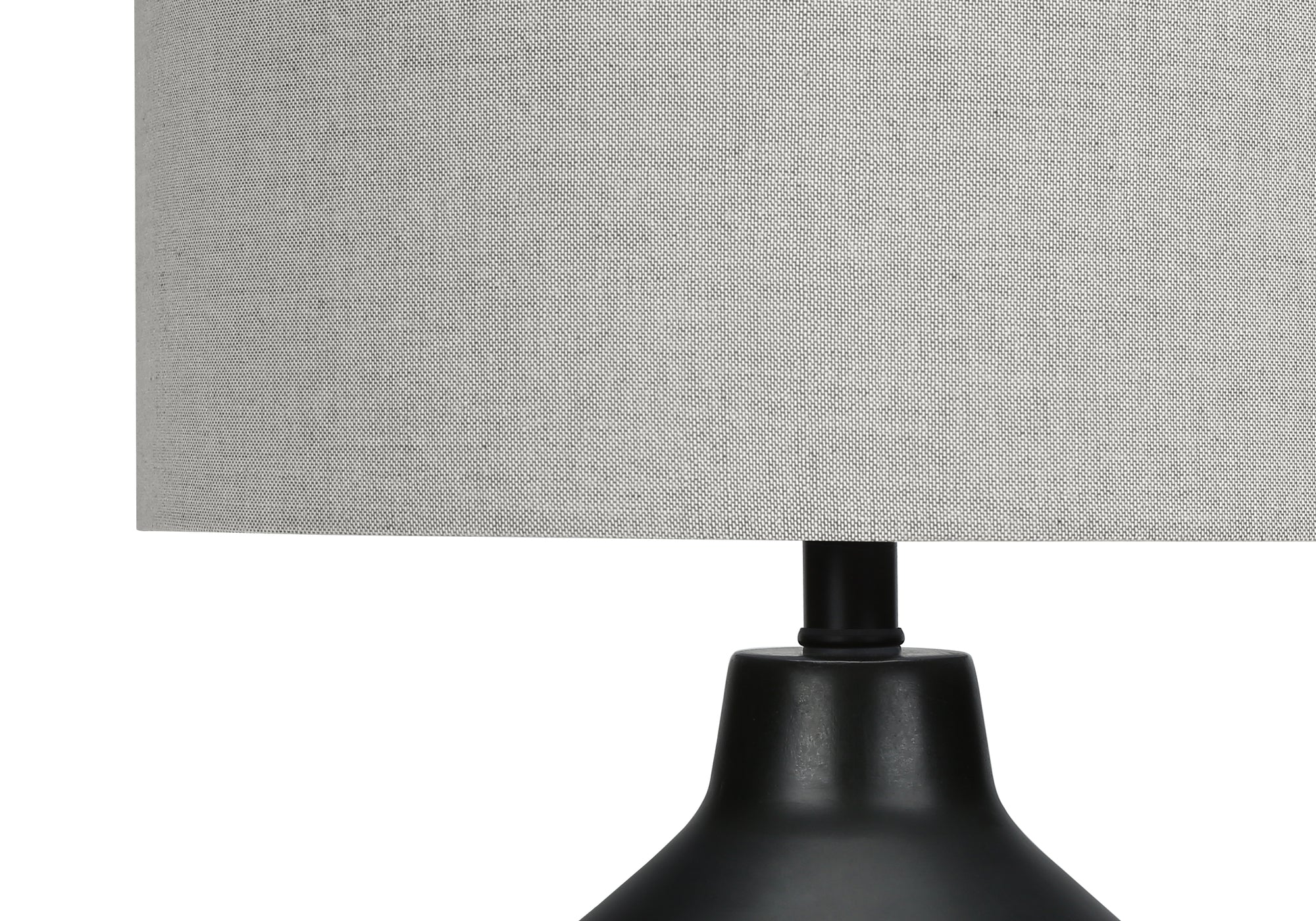 LIGHTING - 24"H TABLE LAMP BLACK CONCRETE / GREY SHADE # I 9701