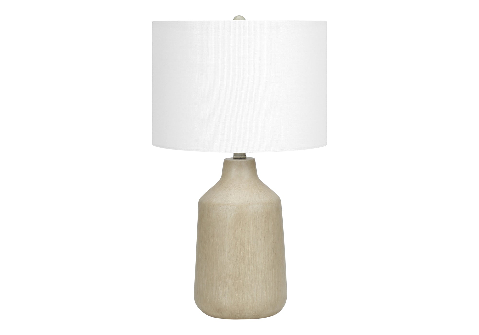 LIGHTING - 24"H TABLE LAMP BEIGE CONCRETE / IVORY SHADE # I 9702