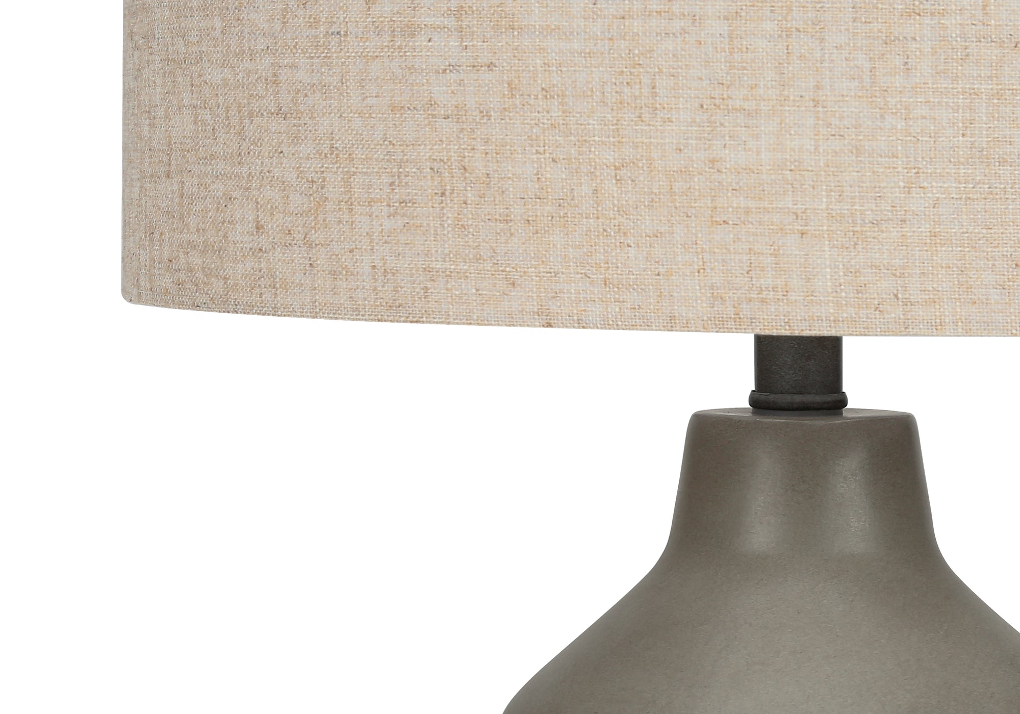 LIGHTING - 24"H TABLE LAMP GREY CONCRETE / BEIGE SHADE # I 9703