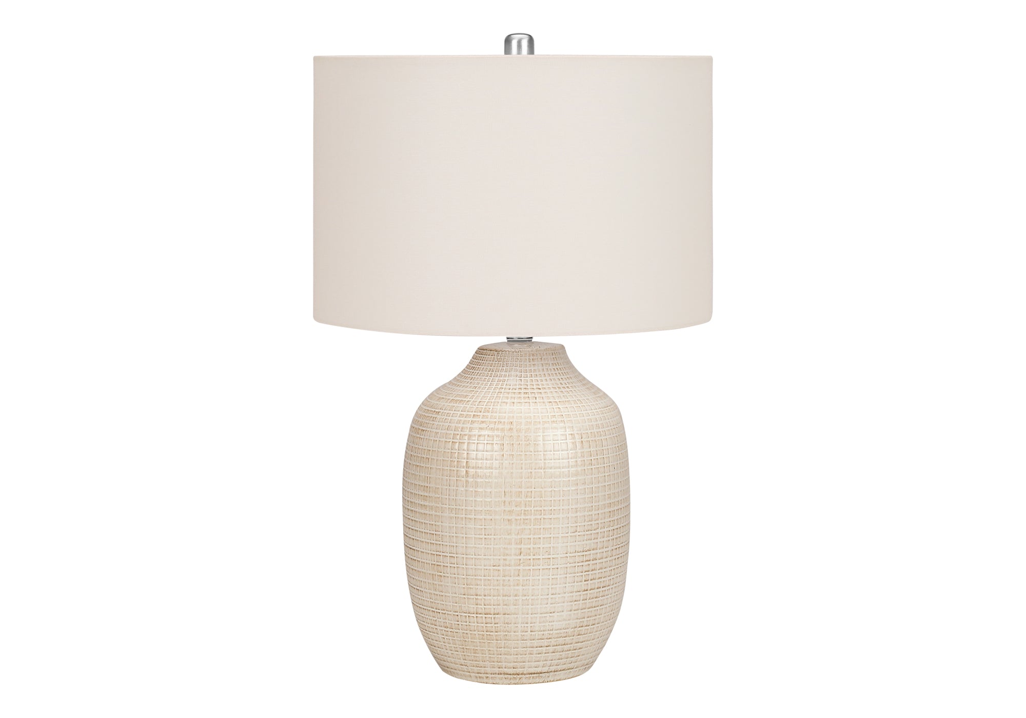 LIGHTING - 26"H TABLE LAMP CREAM CERAMIC / IVORY SHADE # I 9704