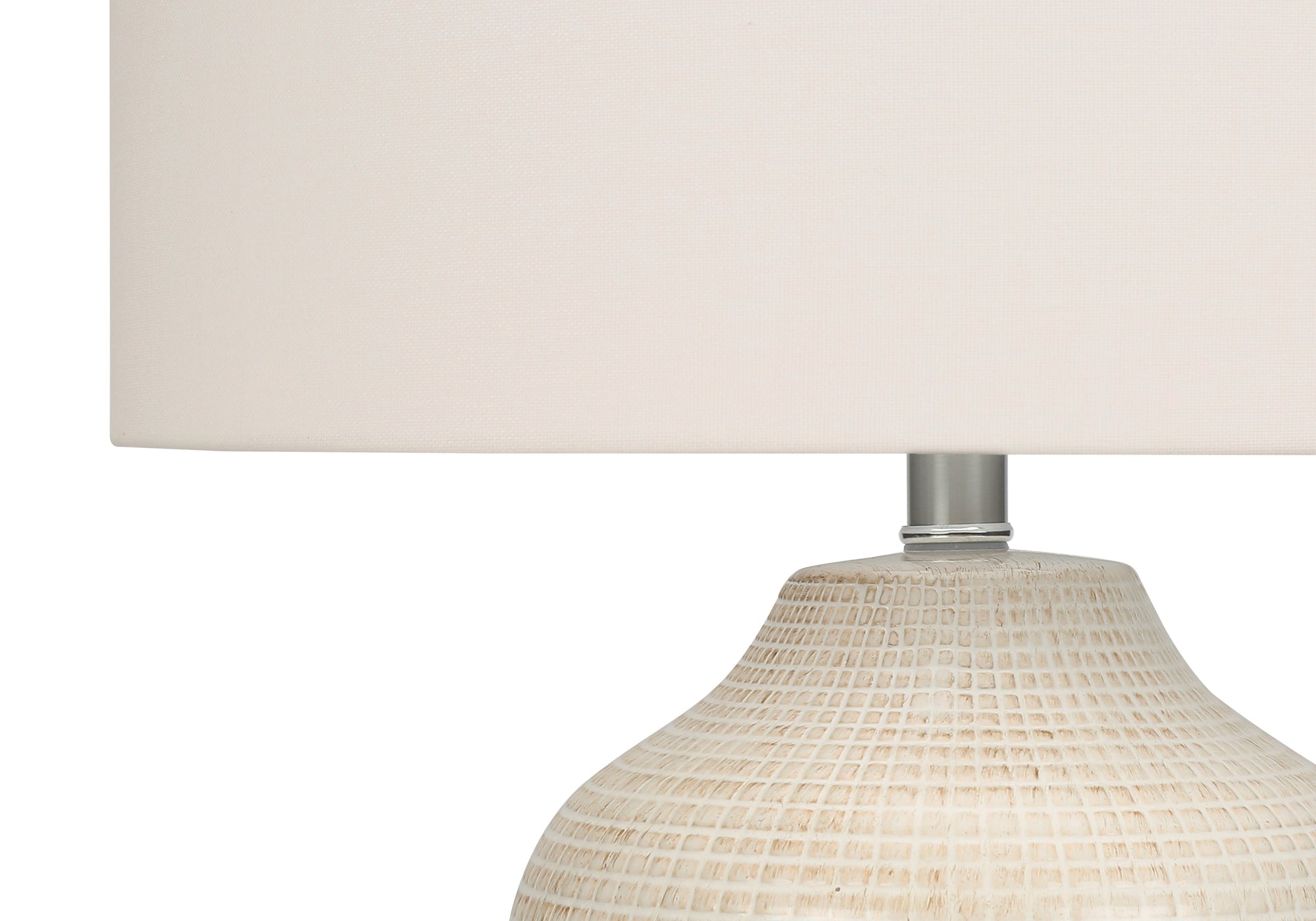 LIGHTING - 26"H TABLE LAMP CREAM CERAMIC / IVORY SHADE # I 9704