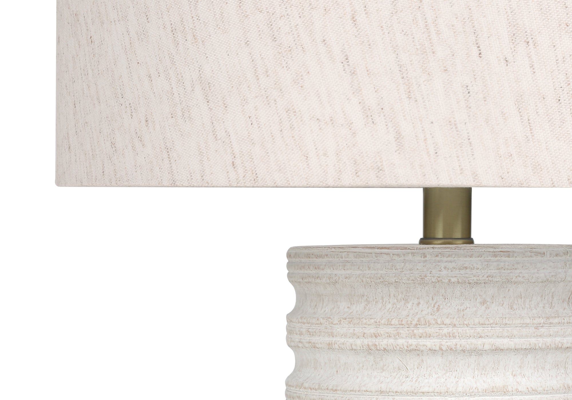 LIGHTING - 28"H TABLE LAMP CREAM RESIN / IVORY SHADE # I 9706