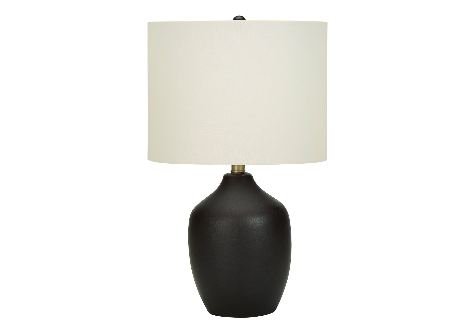 LIGHTING - 22"H TABLE LAMP BLACK CERAMIC / IVORY SHADE # I 9708