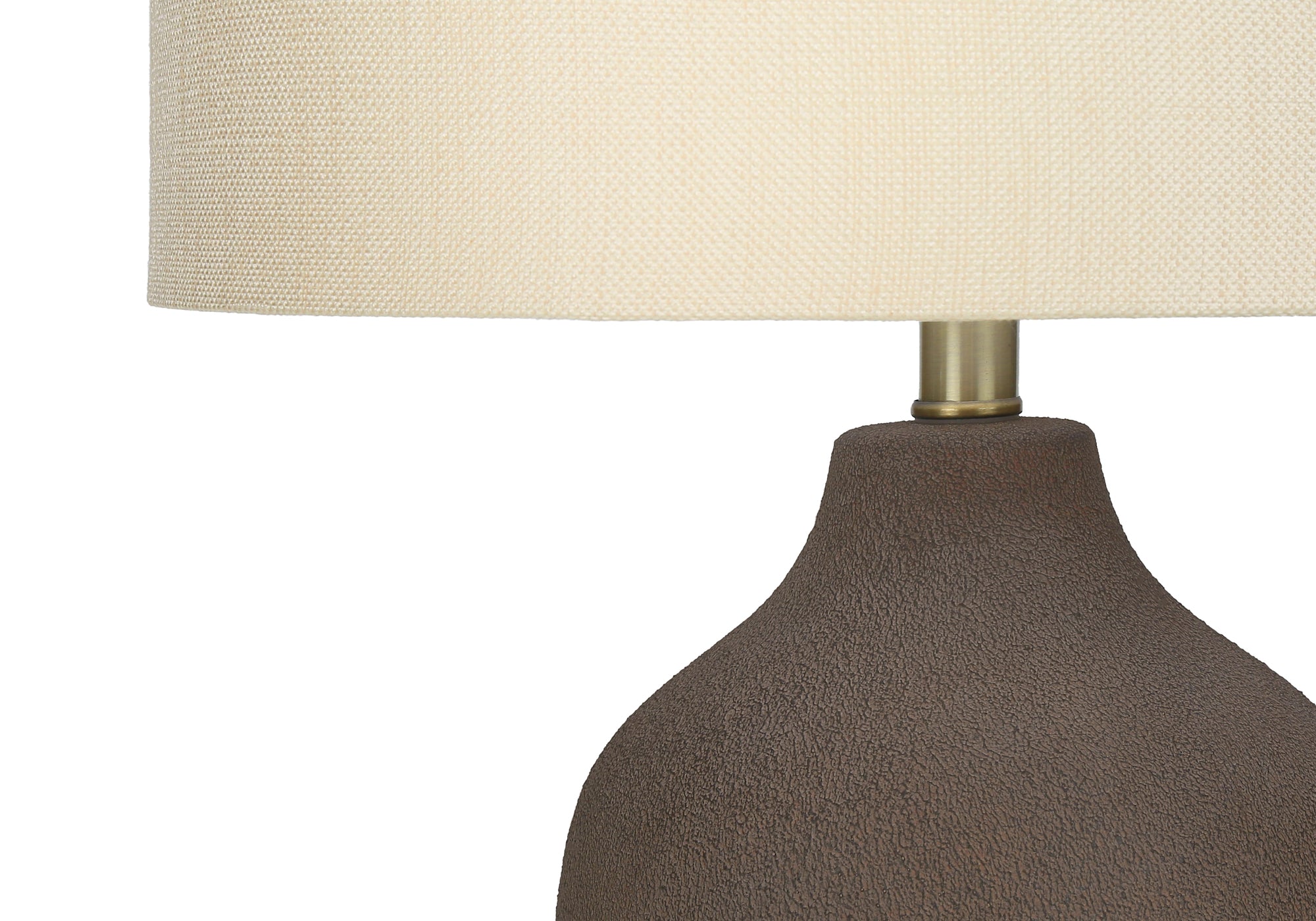 LIGHTING - 27"H TABLE LAMP GREY CERAMIC / BEIGE SHADE # I 9709