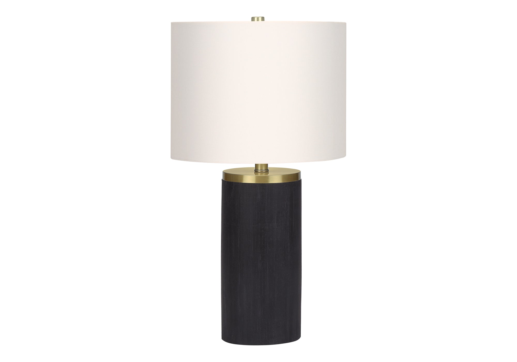 LIGHTING - 24"H TABLE LAMP BLACK CONCRETE / IVORY SHADE # I 9710