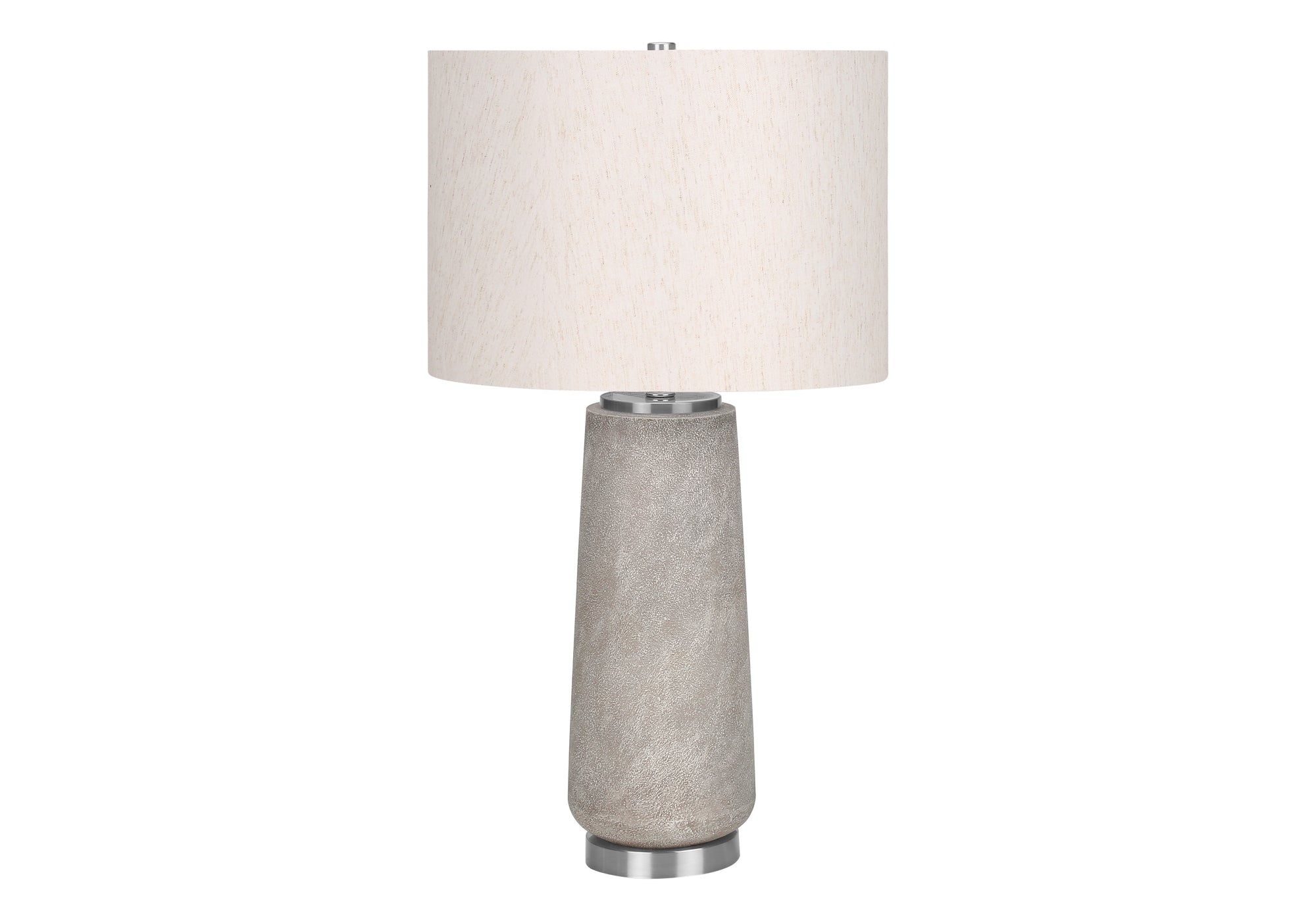 LIGHTING - 29"H TABLE LAMP GREY RESIN / IVORY SHADE # I 9712