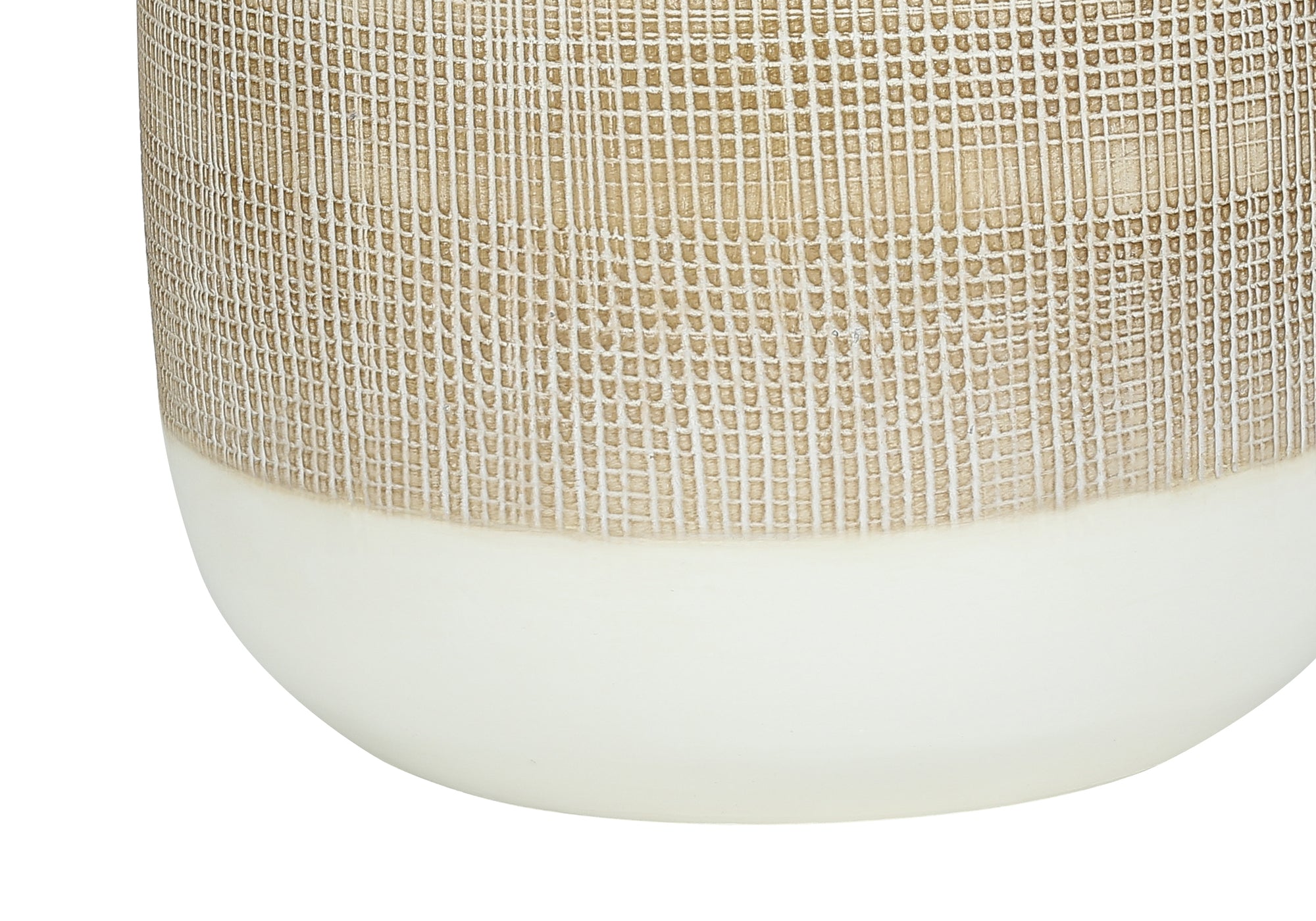 LIGHTING - 27"H TABLE LAMP CREAM CERAMIC / BEIGE SHADE # I 9724