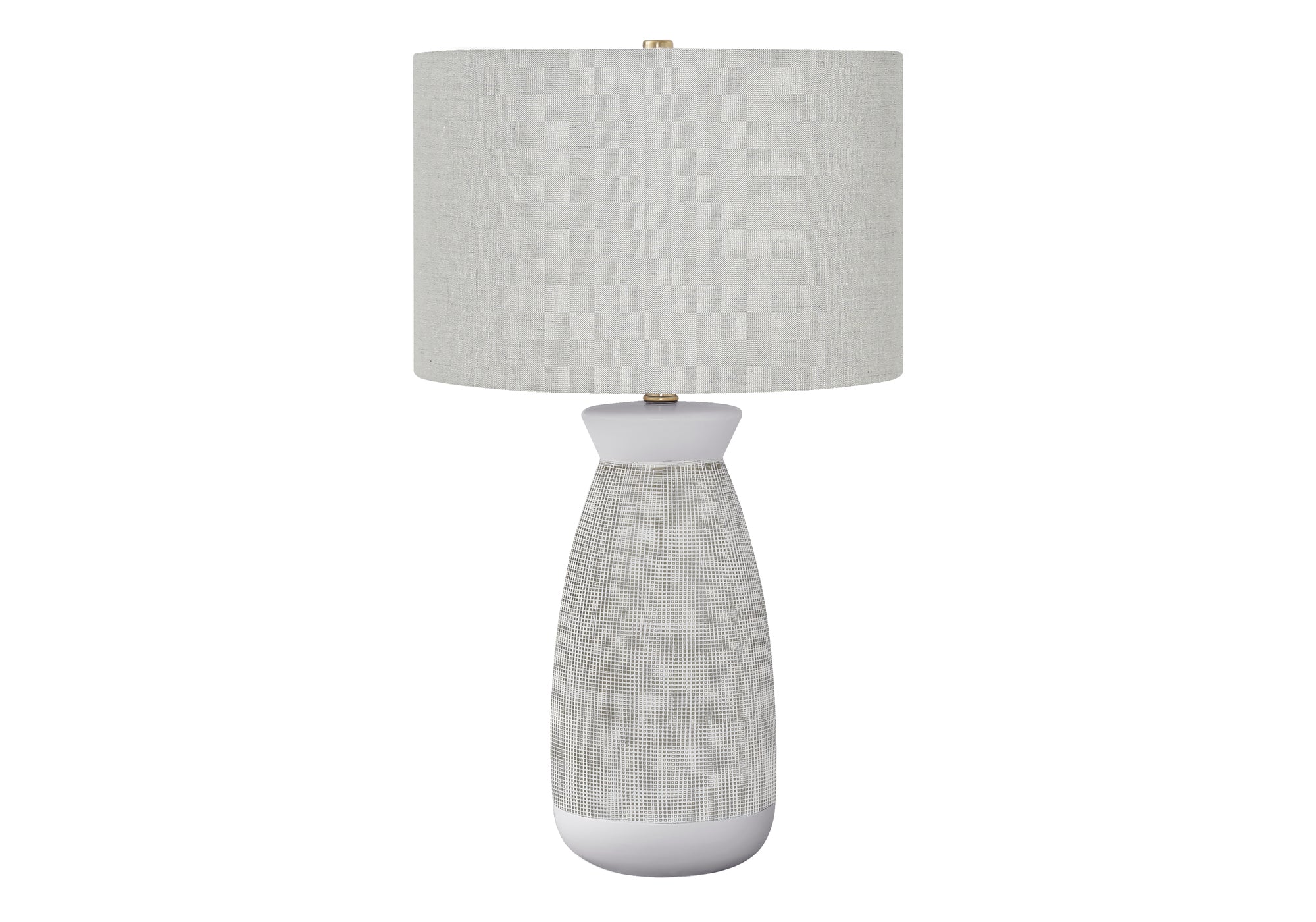 LIGHTING - 27"H TABLE LAMP GREY CERAMIC / GREY SHADE # I 9725