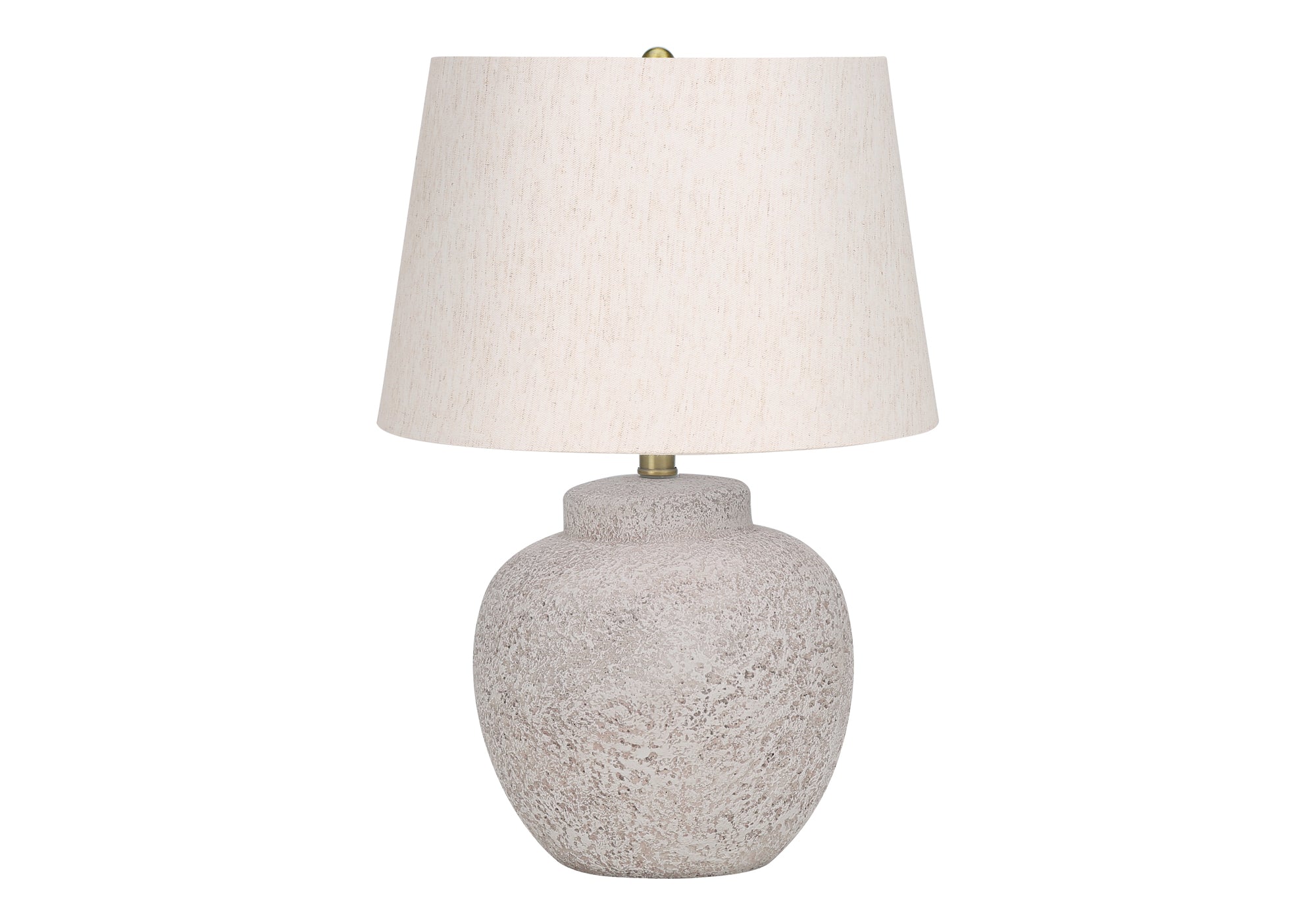 LIGHTING - 22"H TABLE LAMP CREAM CONCRETE / IVORY SHADE # I 9732