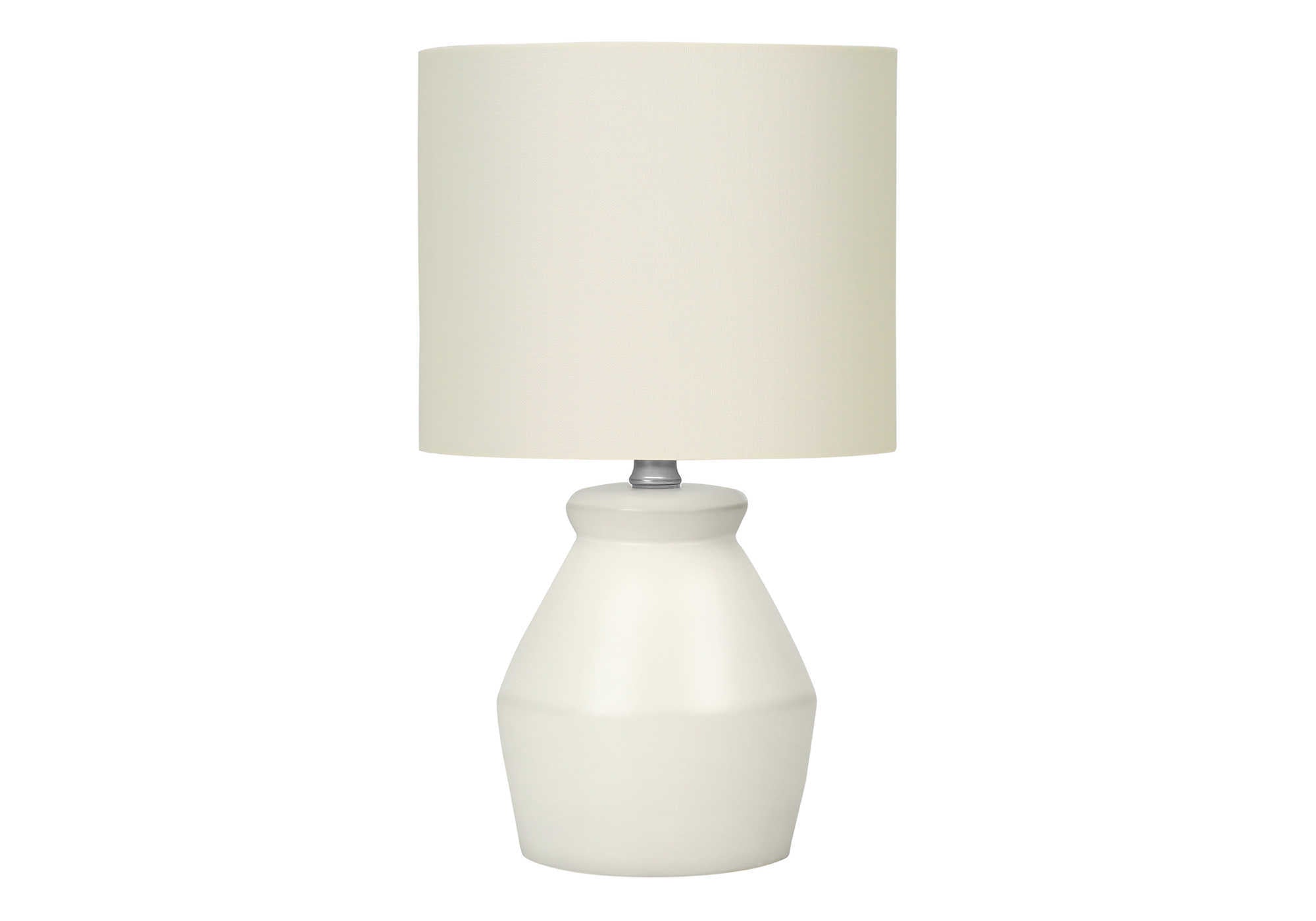 ÉCLAIRAGE - LAMPE DE TABLE 17"H CÉRAMIQUE CRÈME / ABAT-JOUR IVOIRE # I 9740