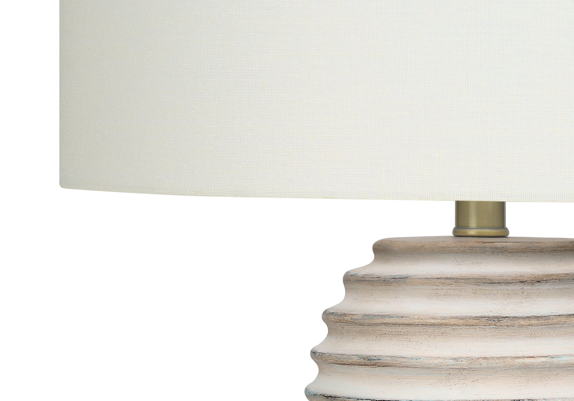 LIGHTING - 28"H TABLE LAMP CREAM RESIN / IVORY SHADE # I 9742