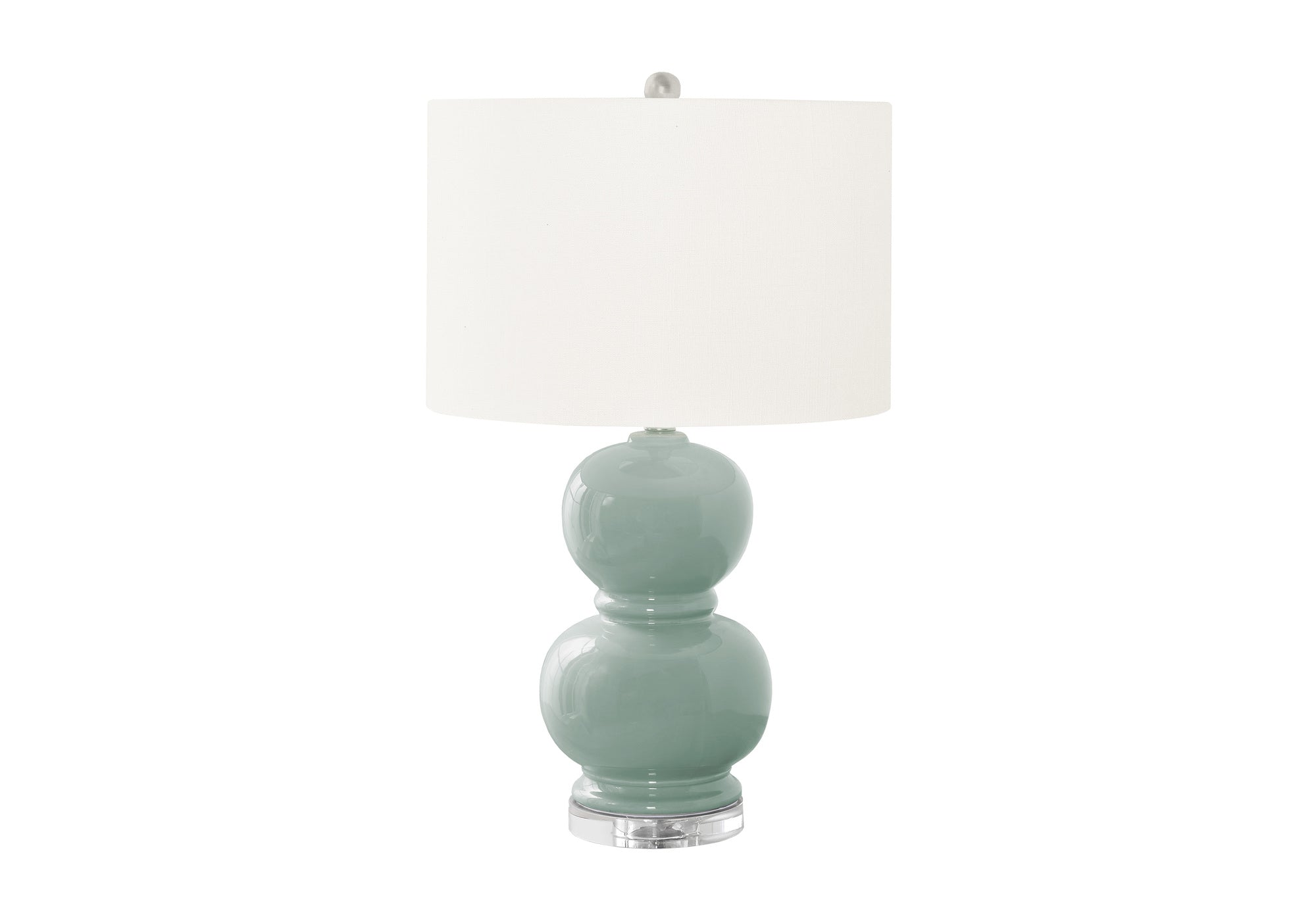 LIGHTING - 25"H TABLE LAMP BLUE CERAMIC / IVORY SHADE # I 9743