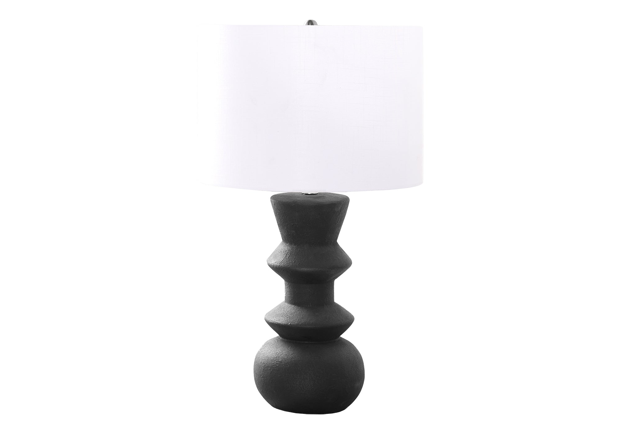 LIGHTING - 26"H TABLE LAMP BLACK CERAMIC / IVORY SHADE # I 9763