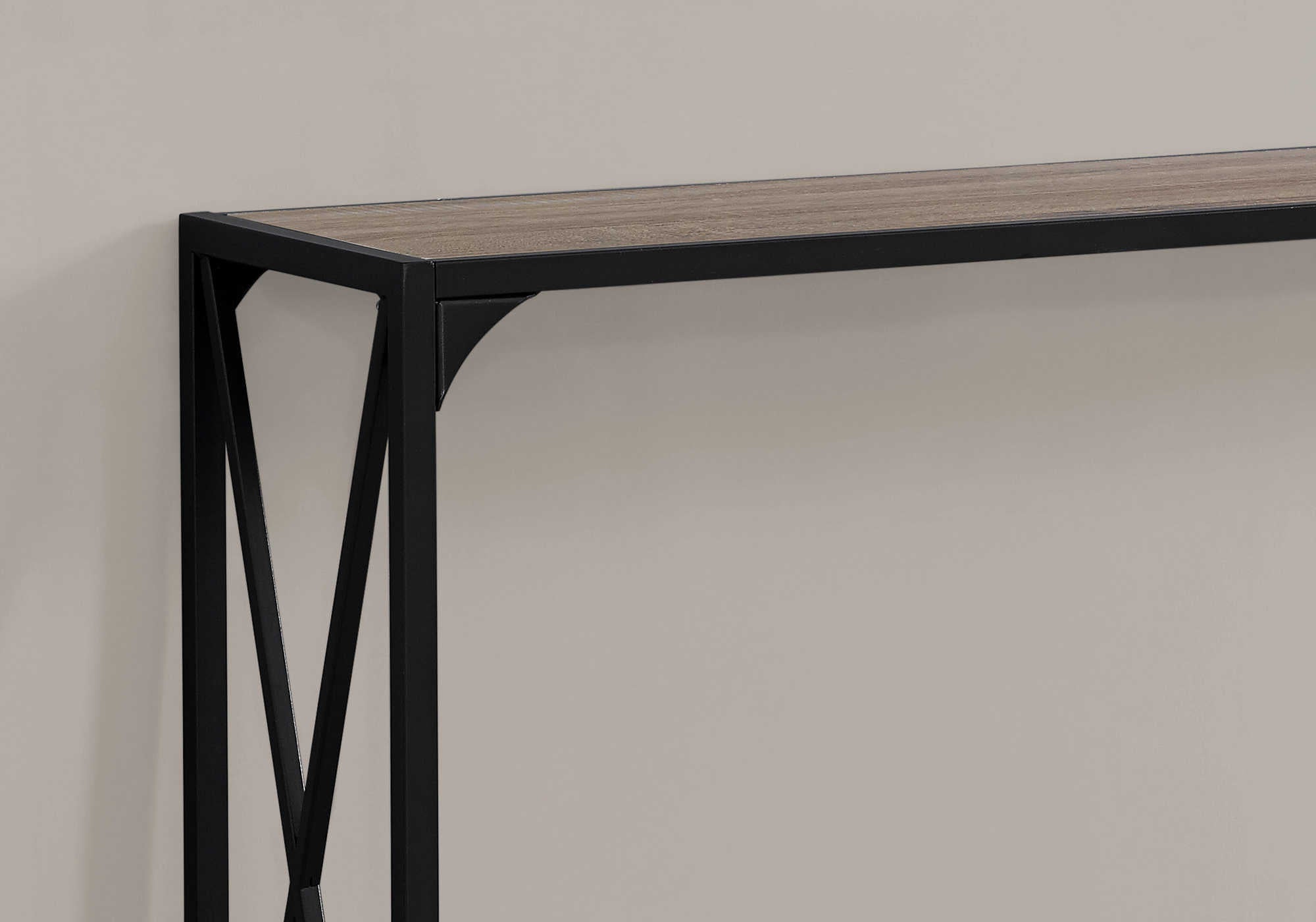 ACCENT TABLE - 48"L / DARK TAUPE / BLACK HALL CONSOLE #I 2125