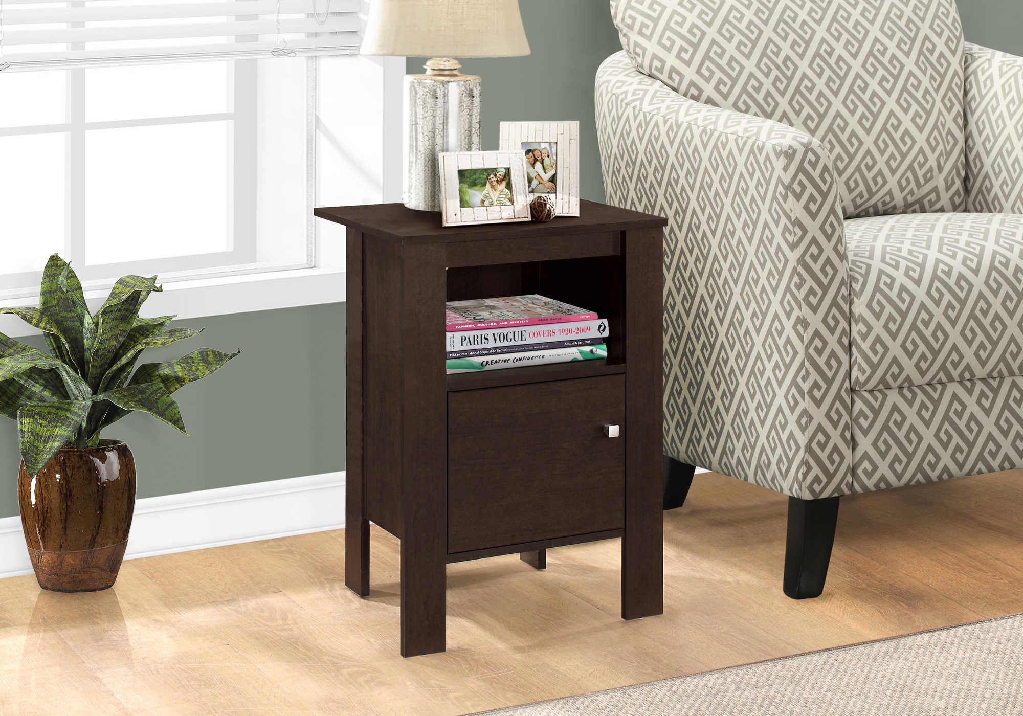 NIGHTSTAND - ESPRESSO NIGHT STAND WITH STORAGE #I 2135