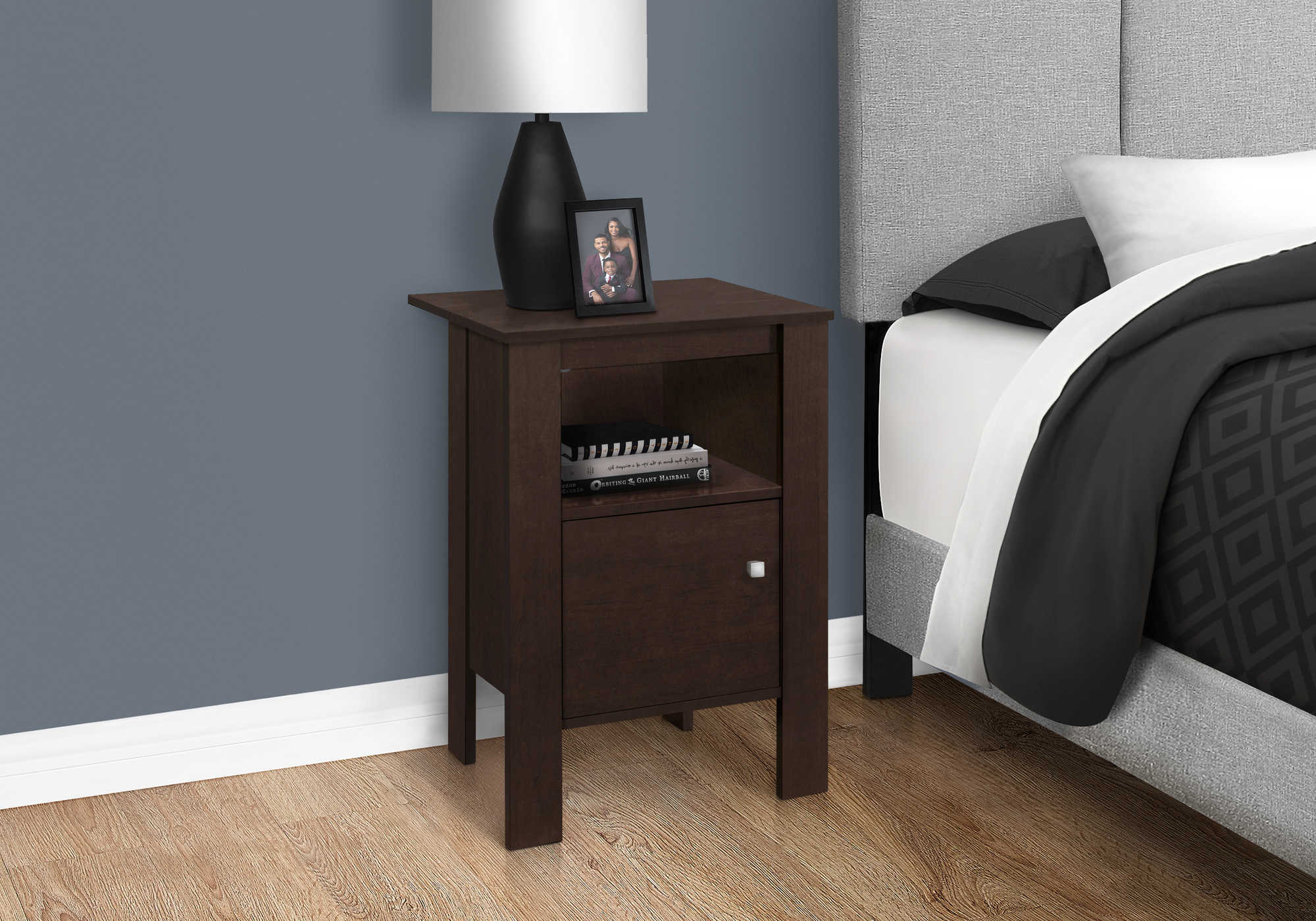 NIGHTSTAND - ESPRESSO NIGHT STAND WITH STORAGE #I 2135