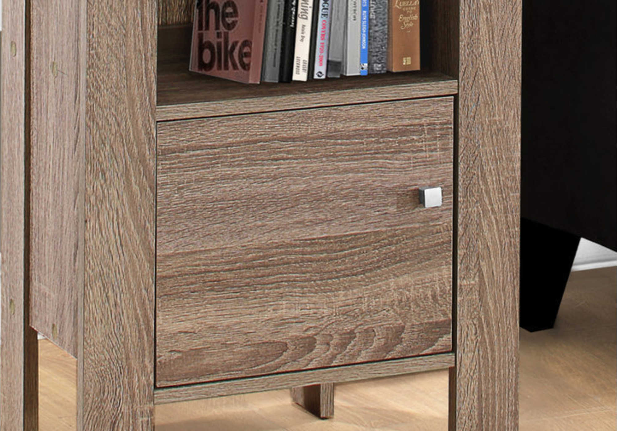 NIGHTSTAND - DARK TAUPE NIGHT STAND WITH STORAGE #I 2136