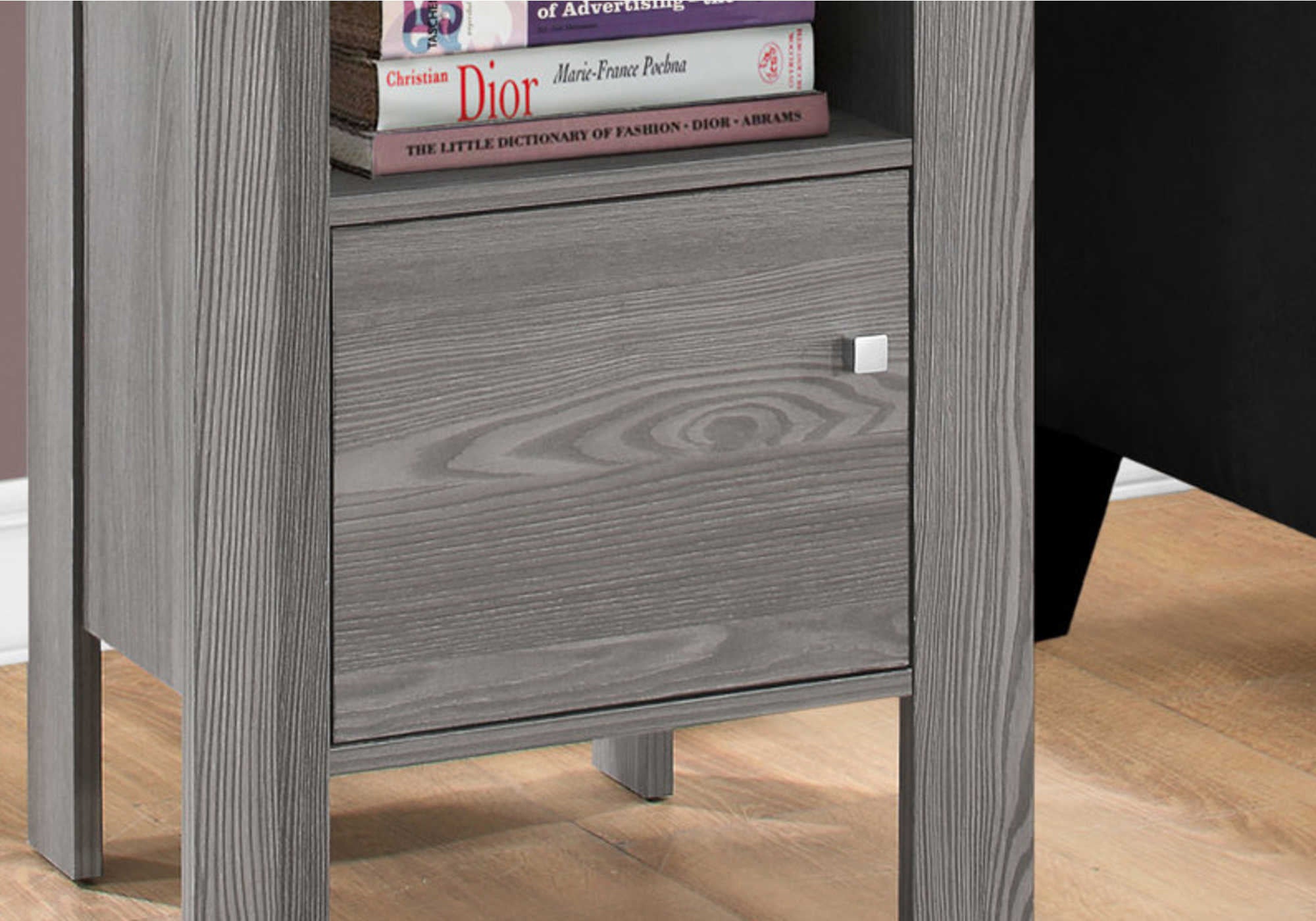 NIGHTSTAND - GREY NIGHT STAND WITH STORAGE #I 2138