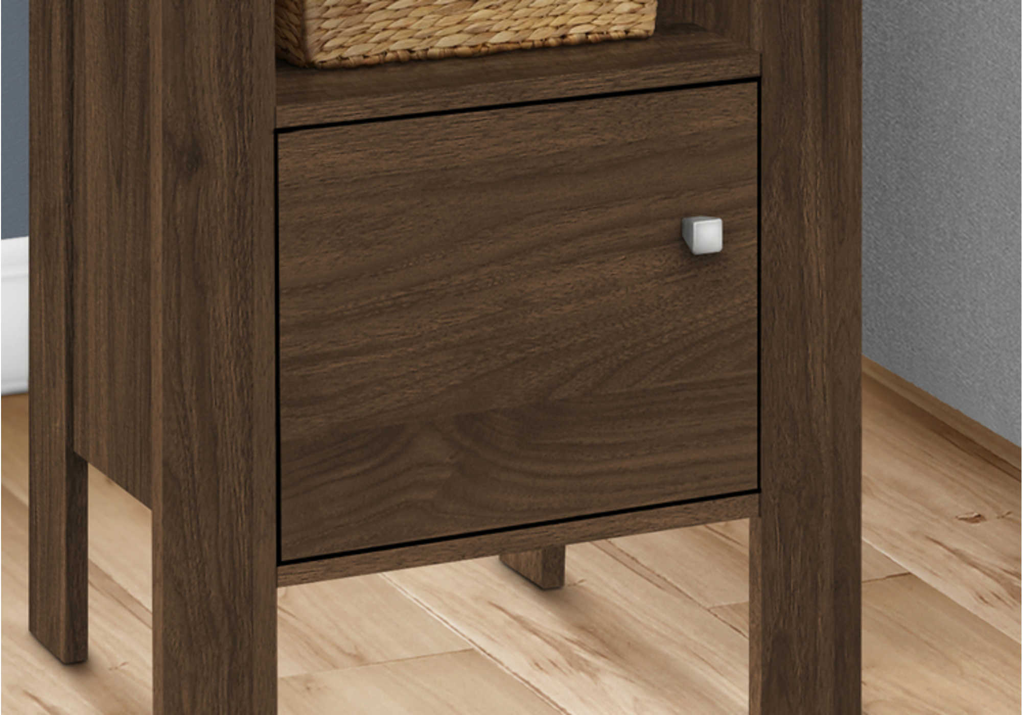 ACCENT TABLE - DARK WALNUT NIGHT STAND WITH STORAGE #I 2144