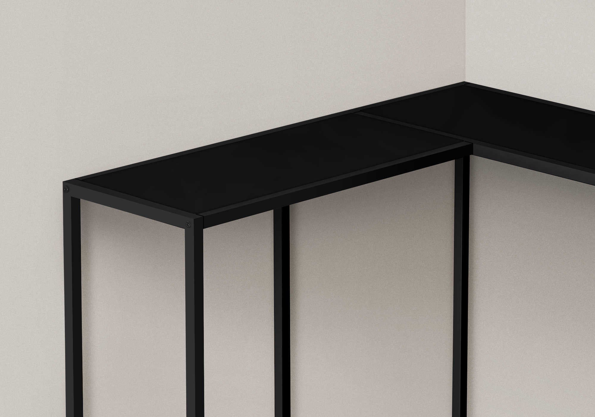 TABLE D'APPOINT - 36"L / NOIR / CONSOLE D'ANGLE NOIRE #I 2157