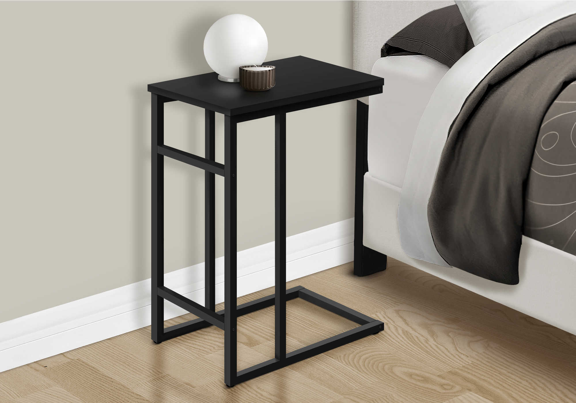 NIGHTSTAND - 24"H / BLACK / BLACK METAL #I 2170