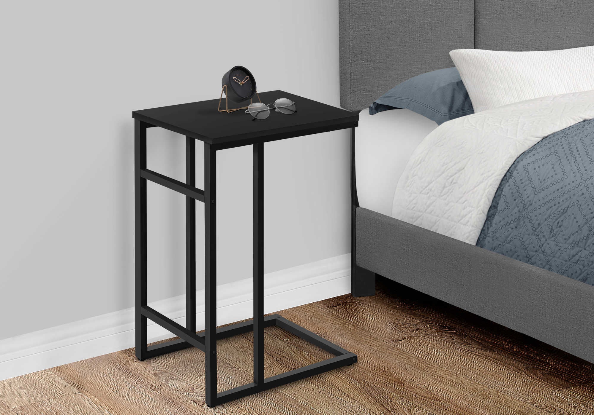 NIGHTSTAND - 24"H / BLACK / BLACK METAL #I 2170