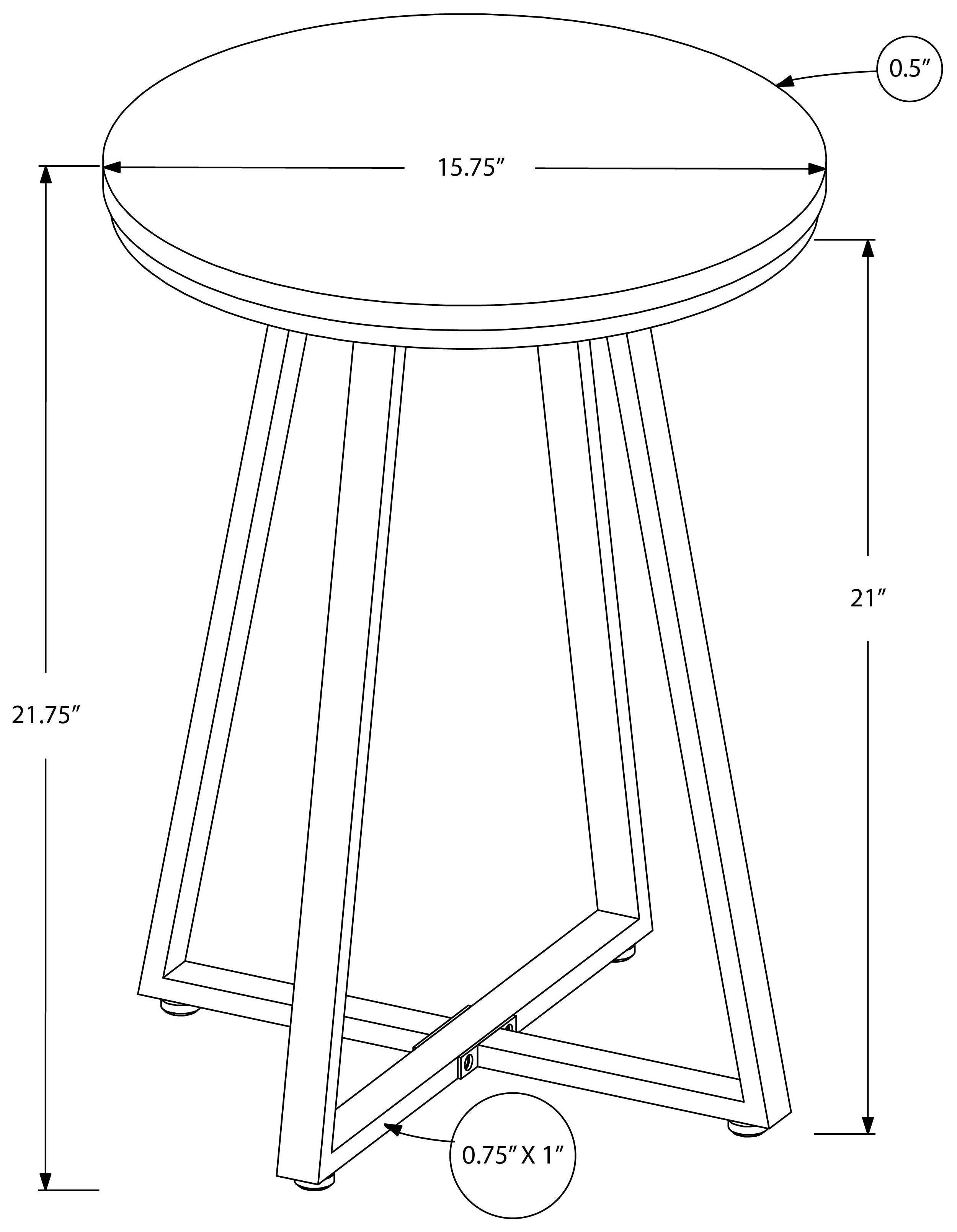 NIGHTSTAND - 22"H / BLACK / BLACK METAL #I 2175