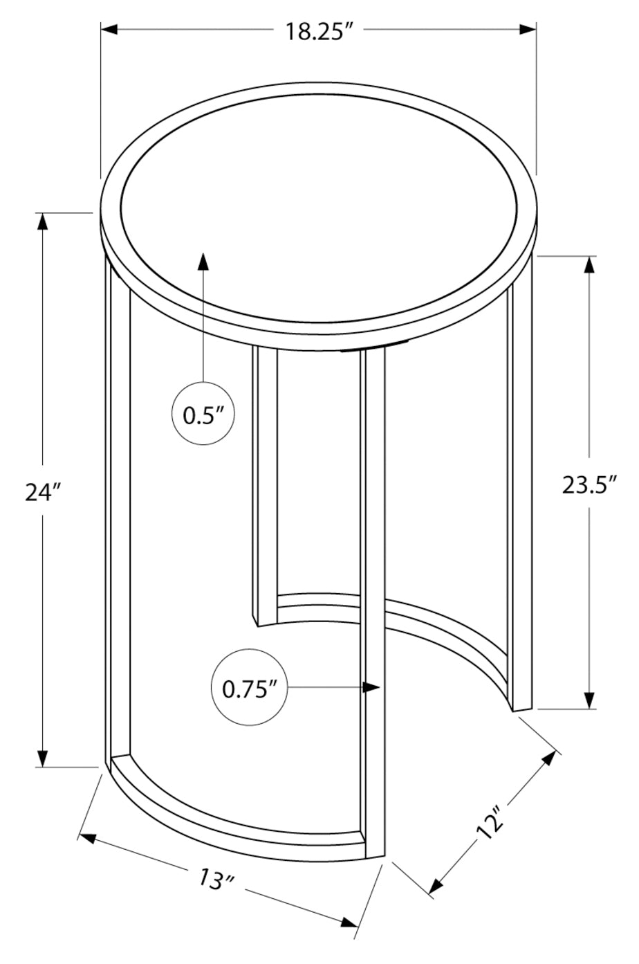 TABLE D'APPOINT - 24"H / ASPECT MARBRE BLANC / MÉTAL ARGENT #I 2205