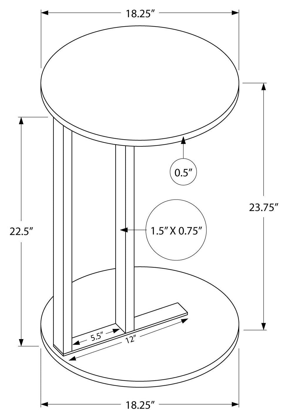 NIGHTSTAND - 24"H / WHITE MARBLE-LOOK / BLACK METAL #I 2210