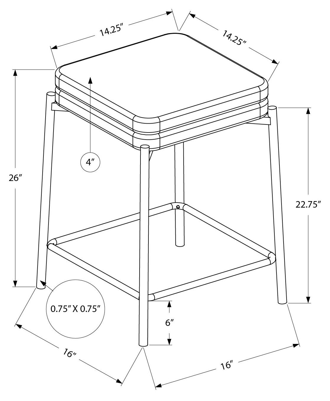 BARSTOOL - 2PCS / BLACK PU / BLACK METAL COUNTER HEIGHT # I 2225