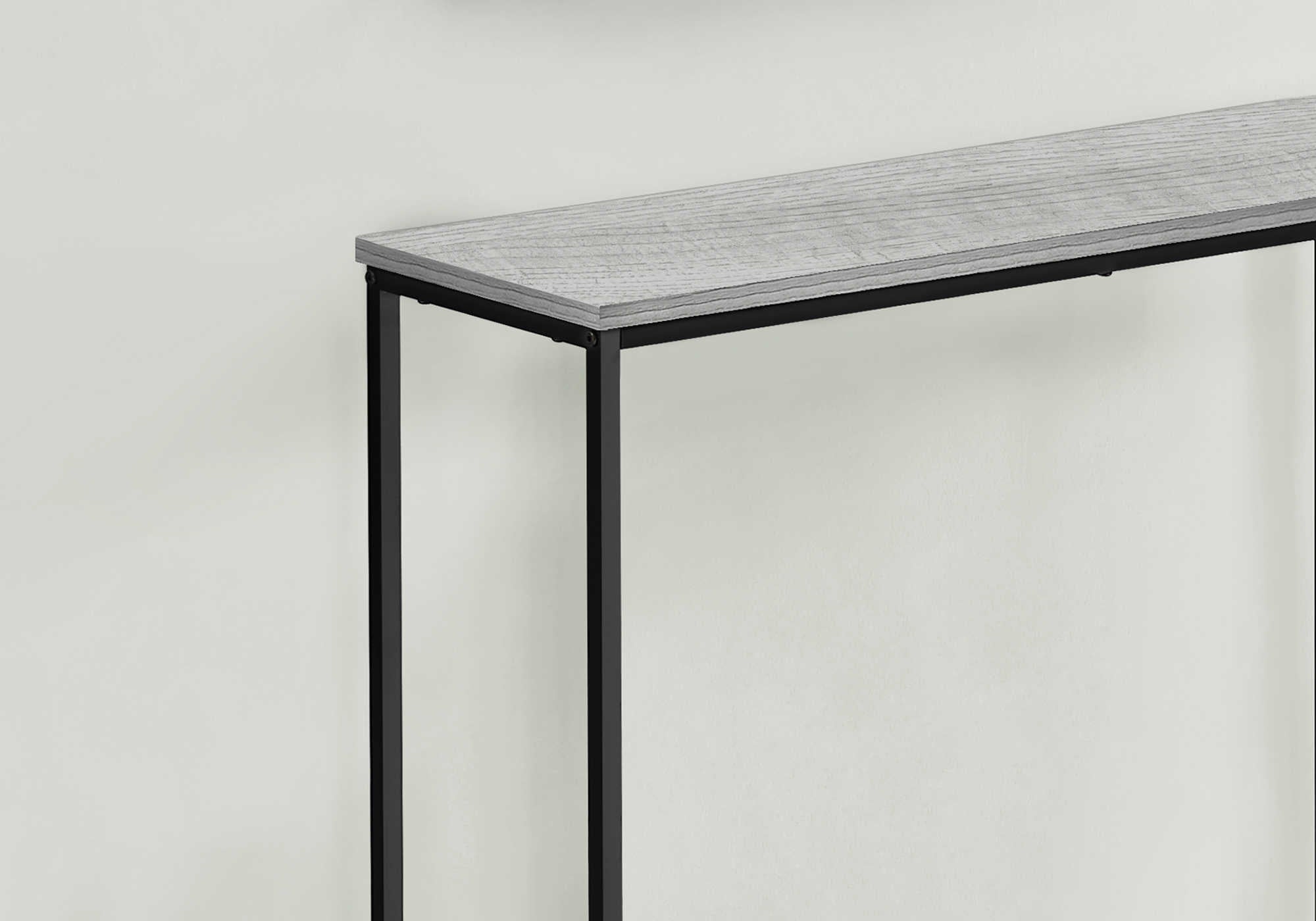 TABLE D'APPOINT - 32"L / CONSOLE D'ENTRÉE EN MÉTAL GRIS / NOIR #I 2251