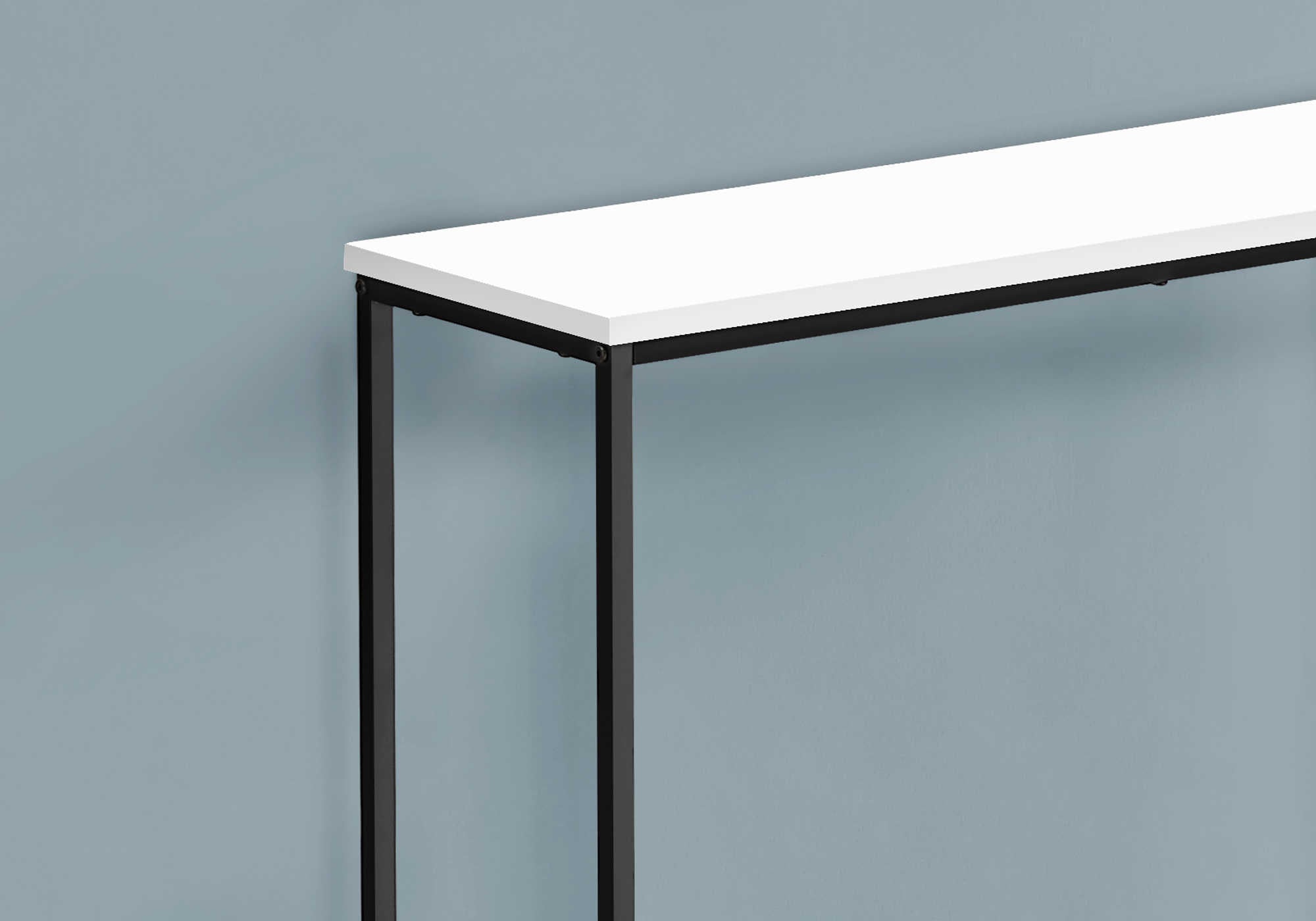 ACCENT TABLE - 32"L / WHITE / BLACK METAL CONSOLE #I 2252