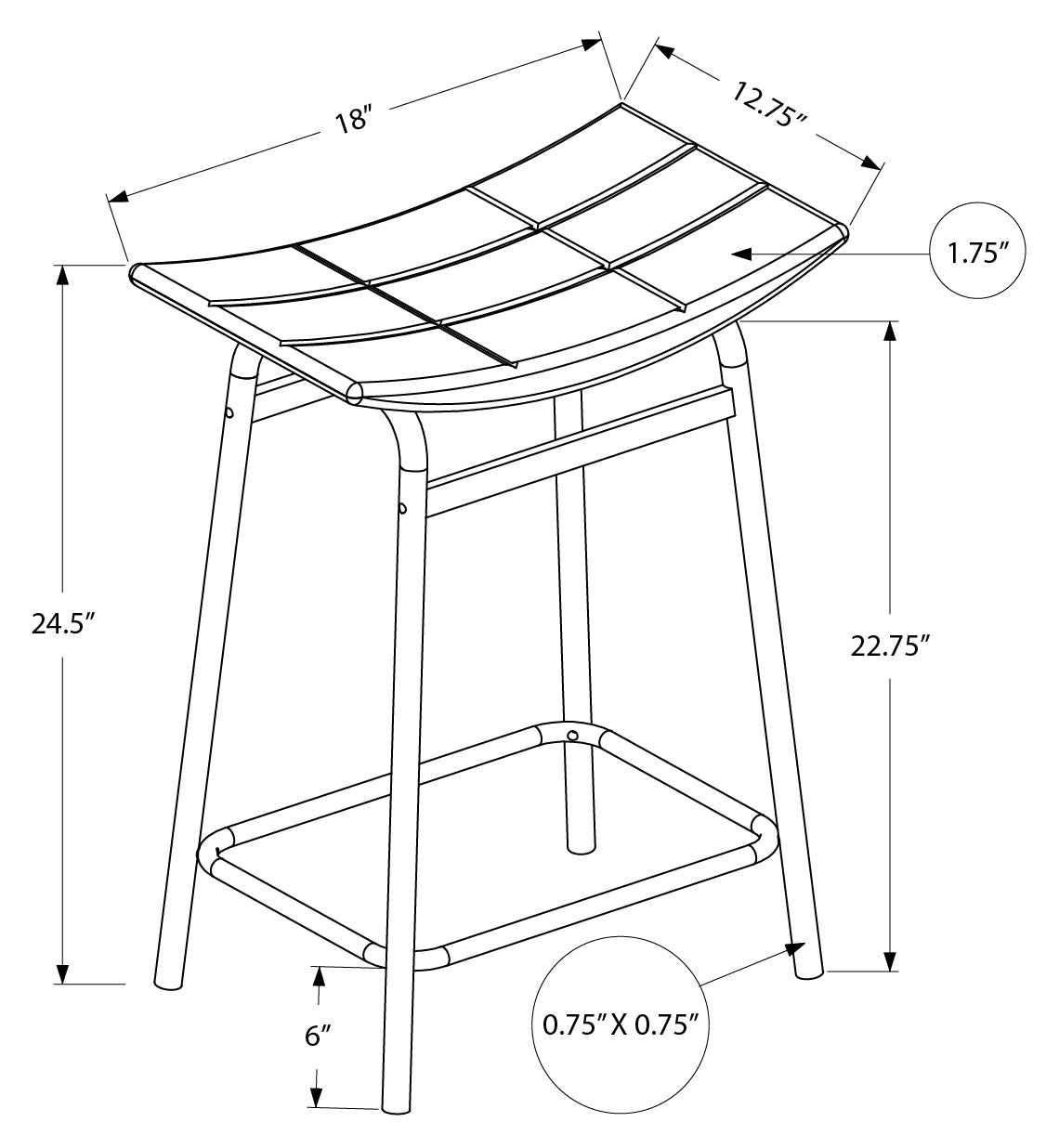 TABOURET DE BAR - 2PCS / PU NOIR / HAUTEUR DE COMPTOIR EN MÉTAL NOIR # I 2384