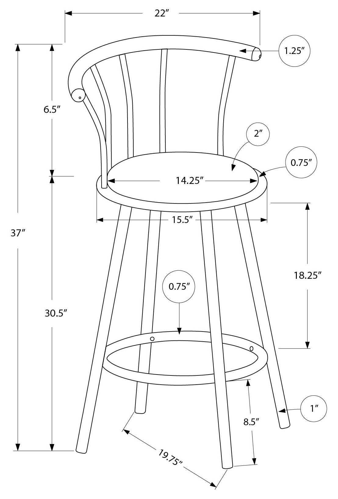 TABOURET DE BAR - 2PCS / 36"H / PIVOTANT / MÉTAL ARGENT # I 2399