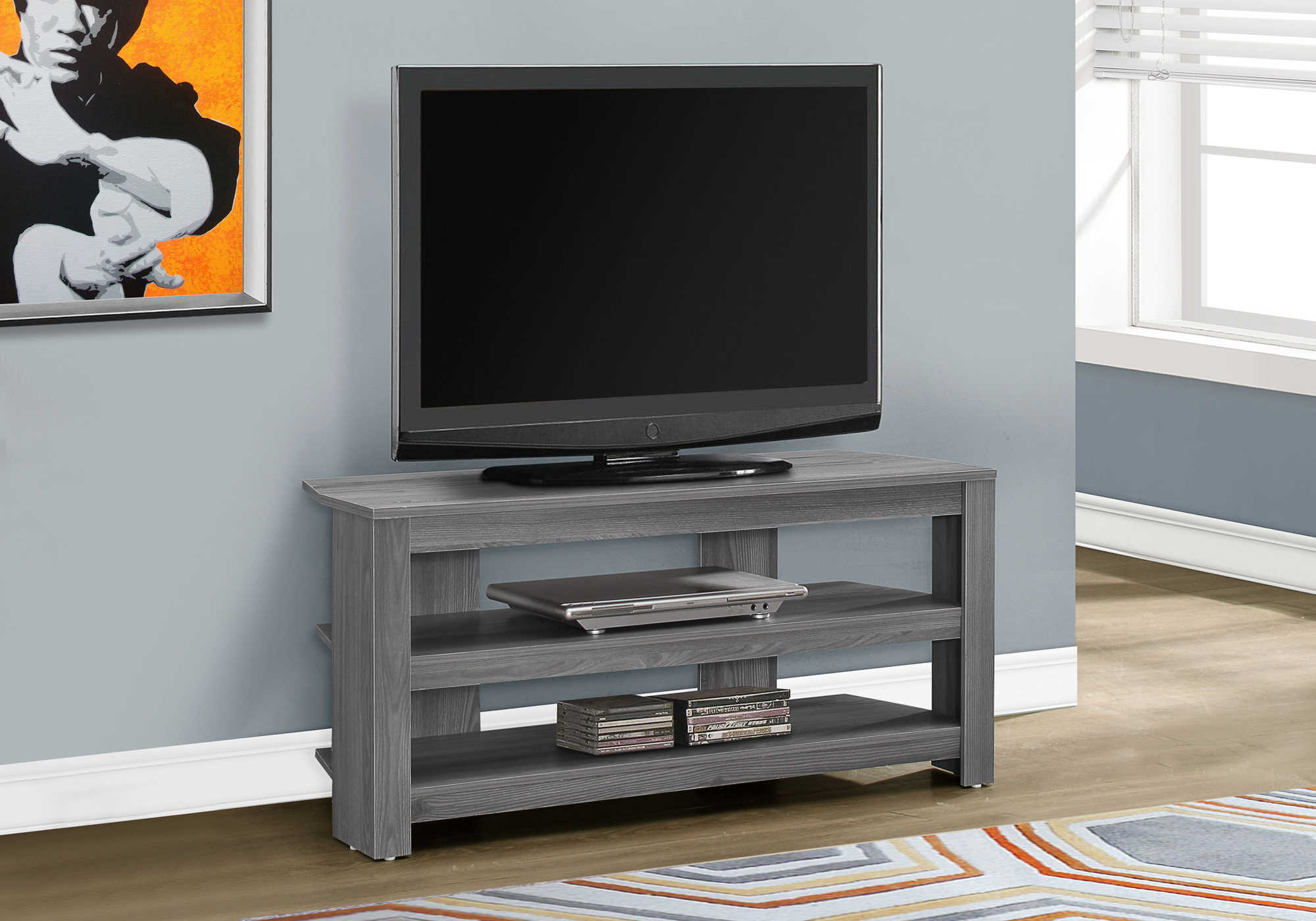 MEUBLE TV - 42"L / COIN GRIS # I 2566