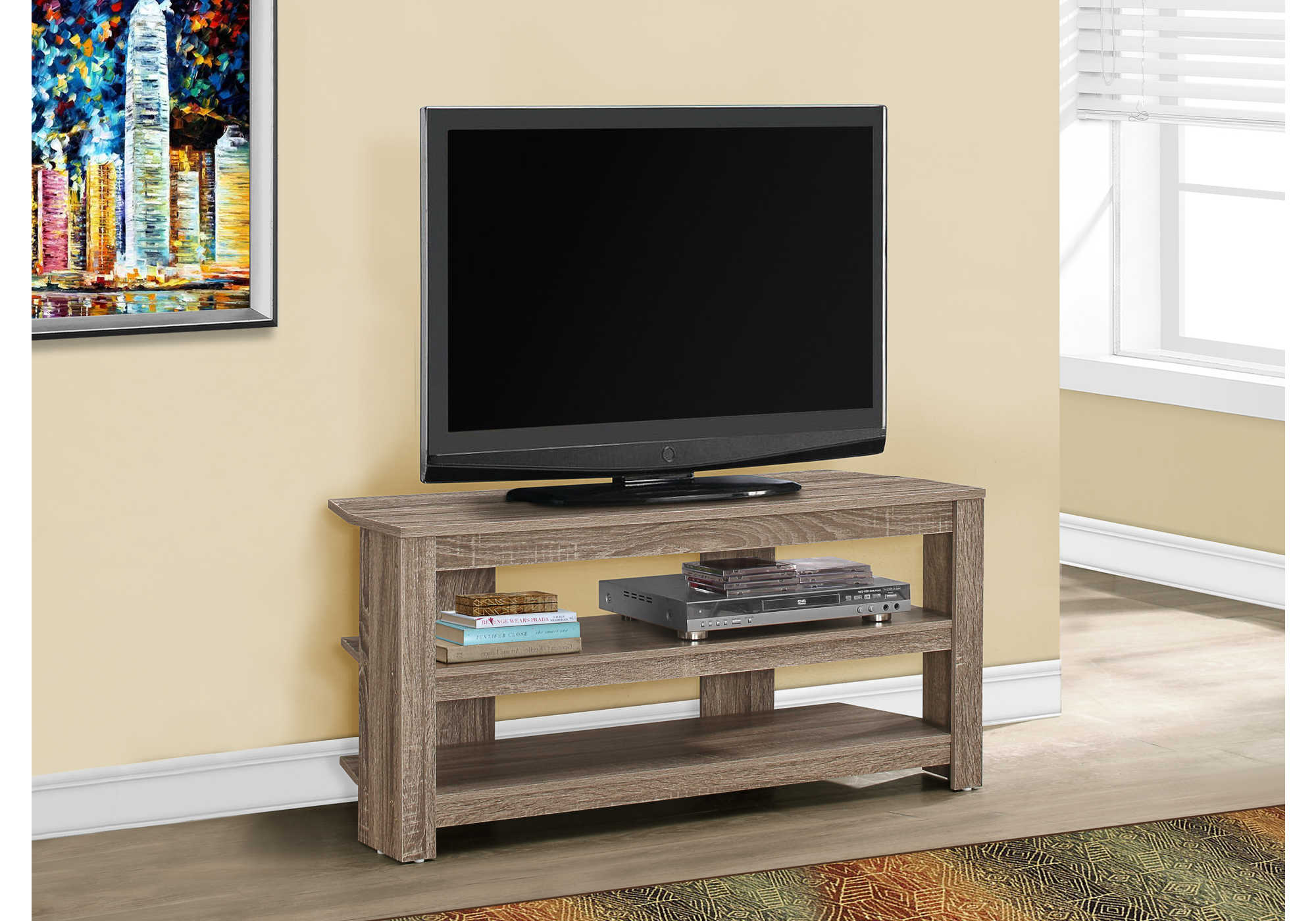 MEUBLE TV - 42"L / COIN TAUPE FONCÉ # I 2569