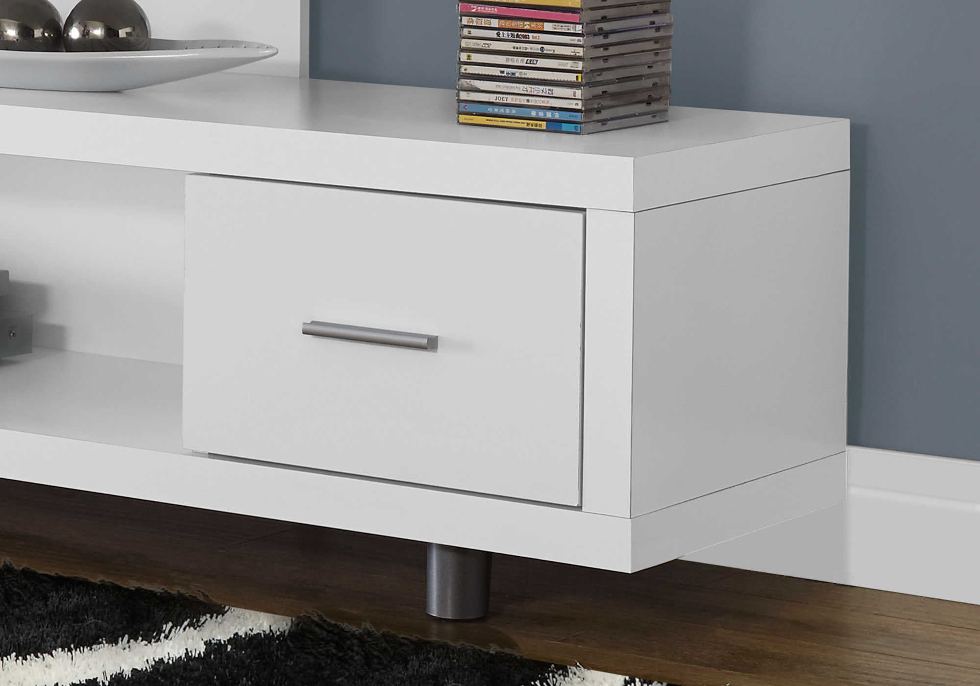 TV STAND - 60"L / WHITE WITH 1 DRAWER # I 2573